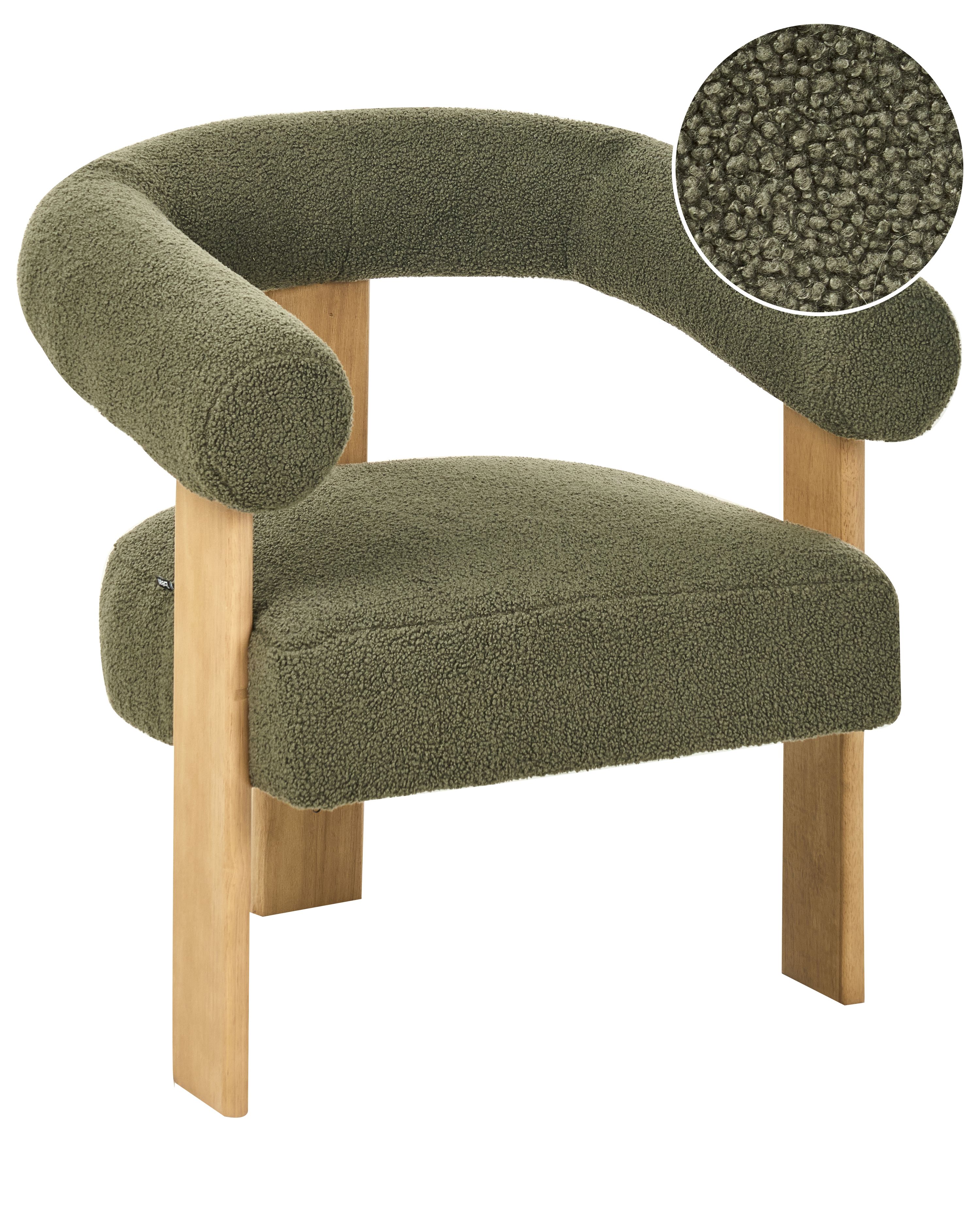 Armchair ILBRO Boucle Green/ Light Brown