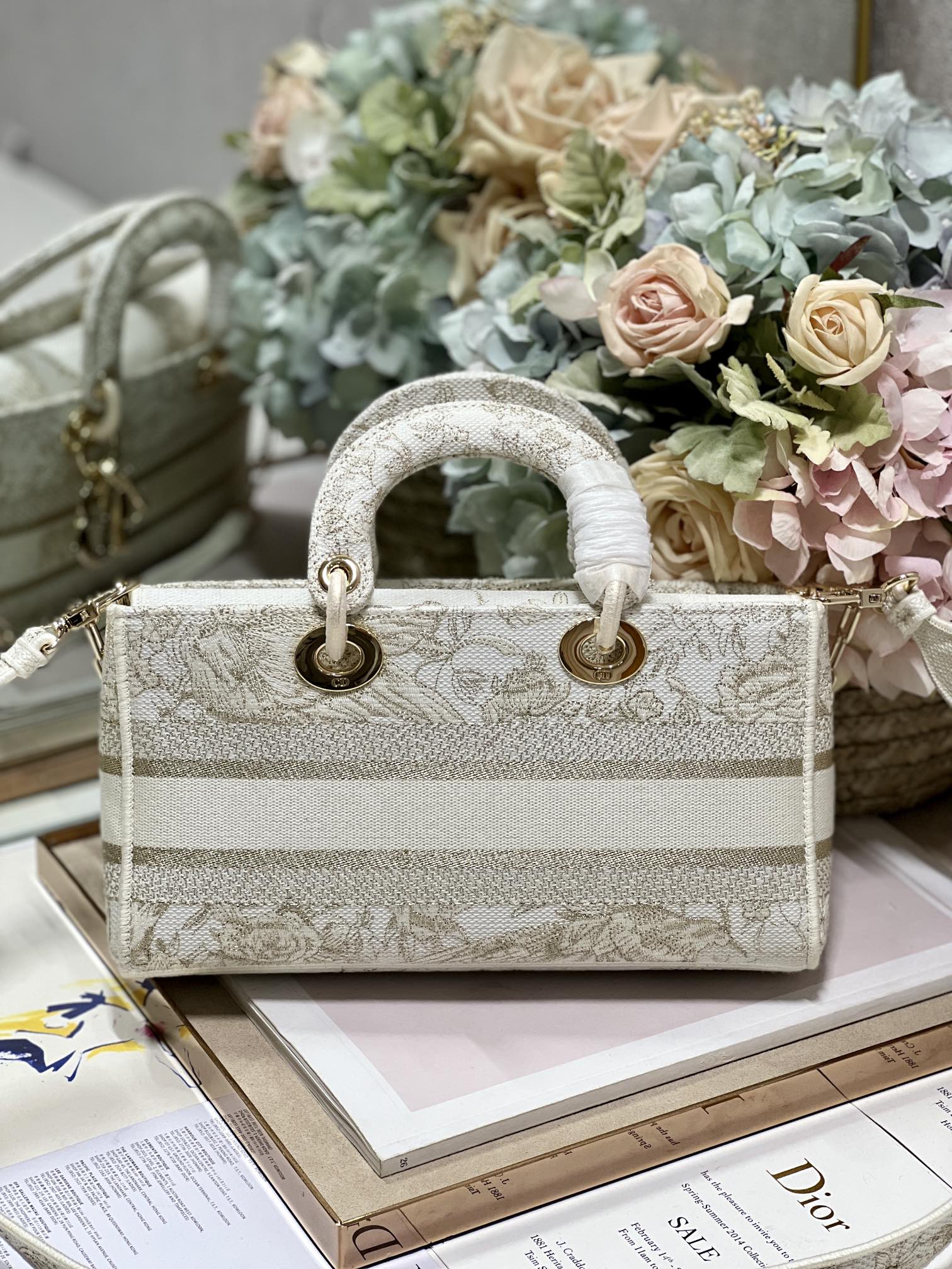 Medium Lady D-Joy Bag Beige For Women 10in/26cm1:1High-quality replica