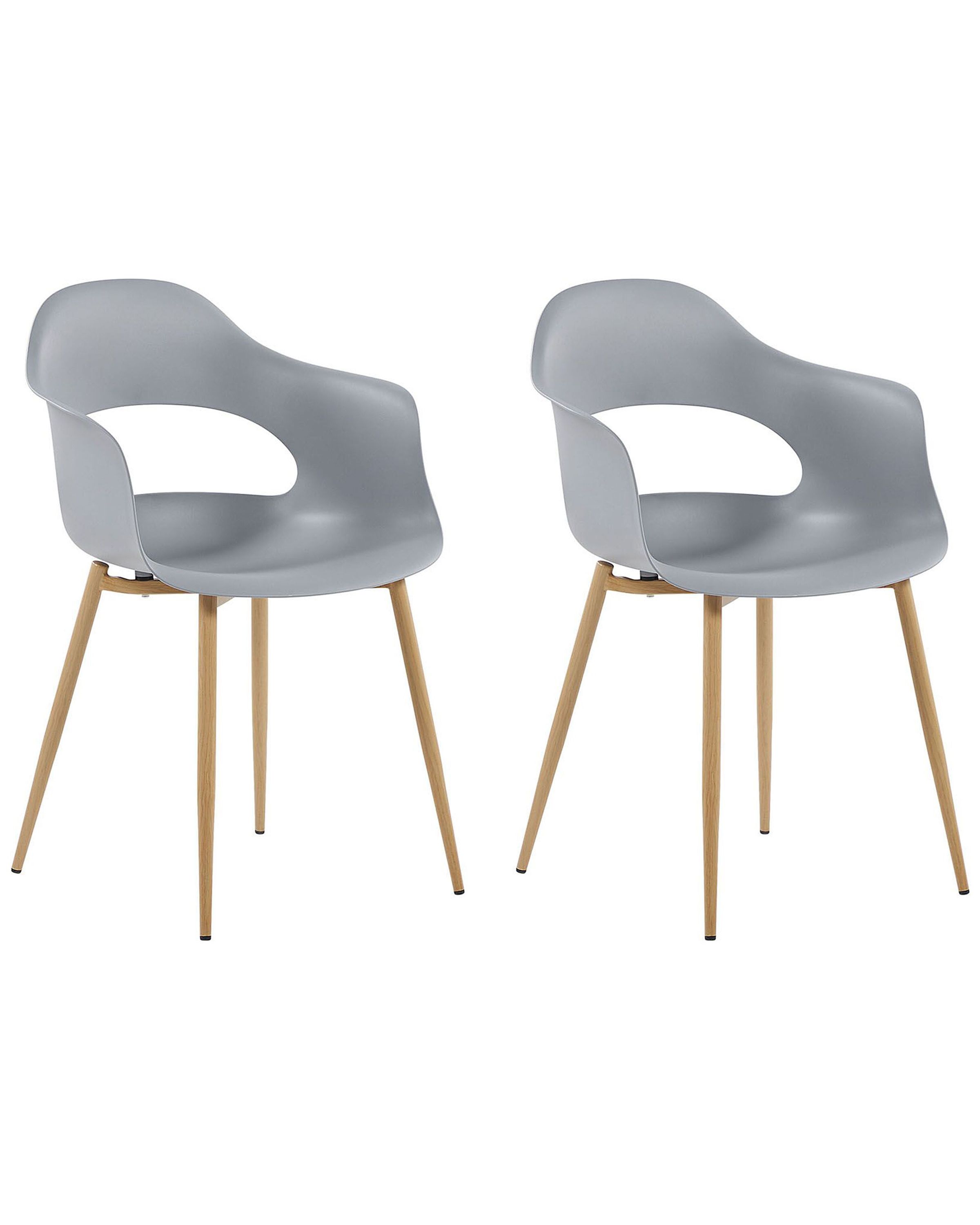 Set of 2 Dining Chairs UTICA Light Grey