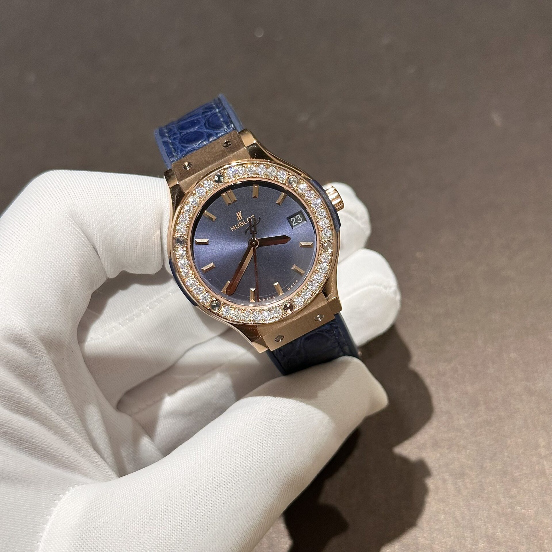 Hublot Replica 1:1 Watch With Moissanite Diamonds Blue 33mm - Top club