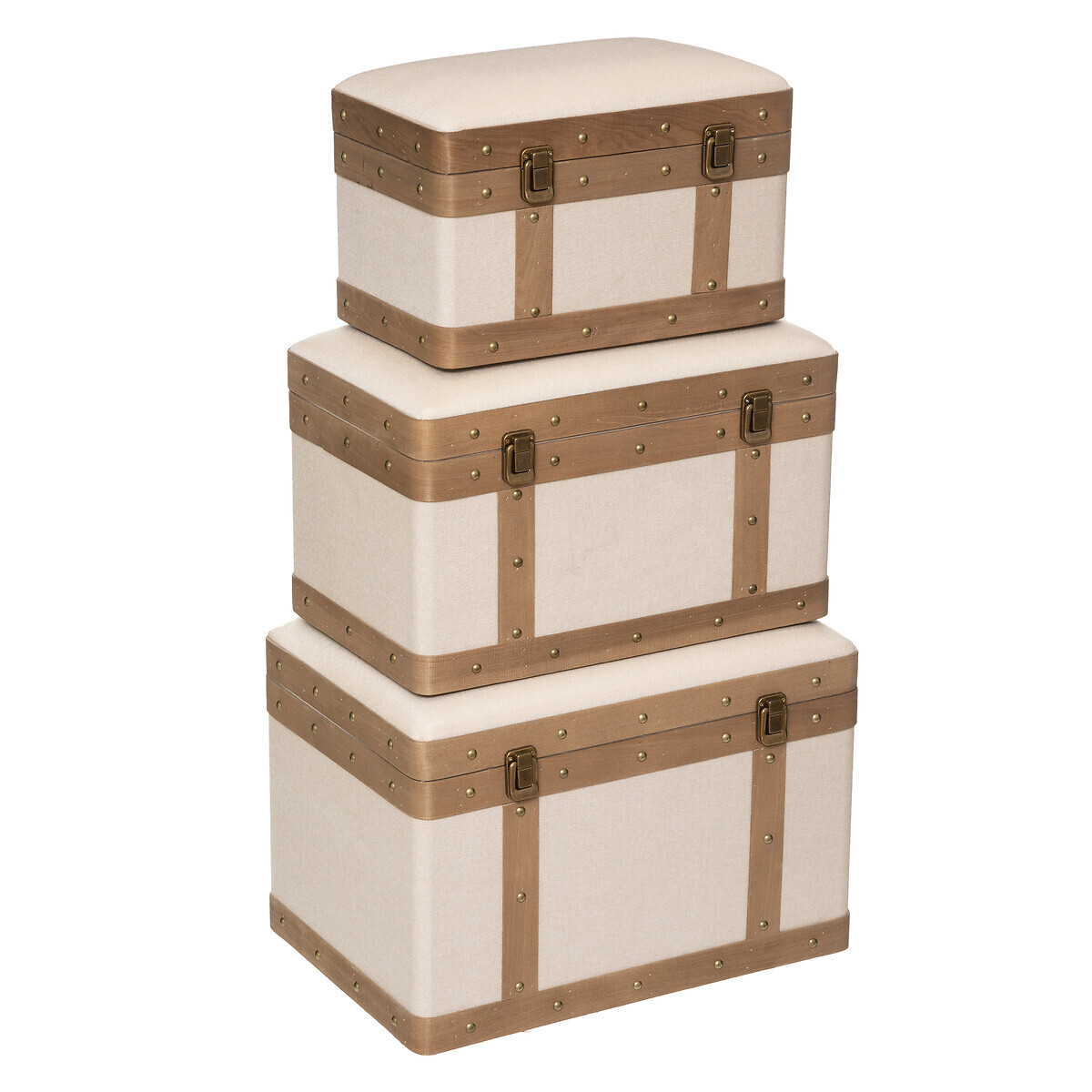 Set 3 trunks "Norah" Beige, L.39/44/51 cm