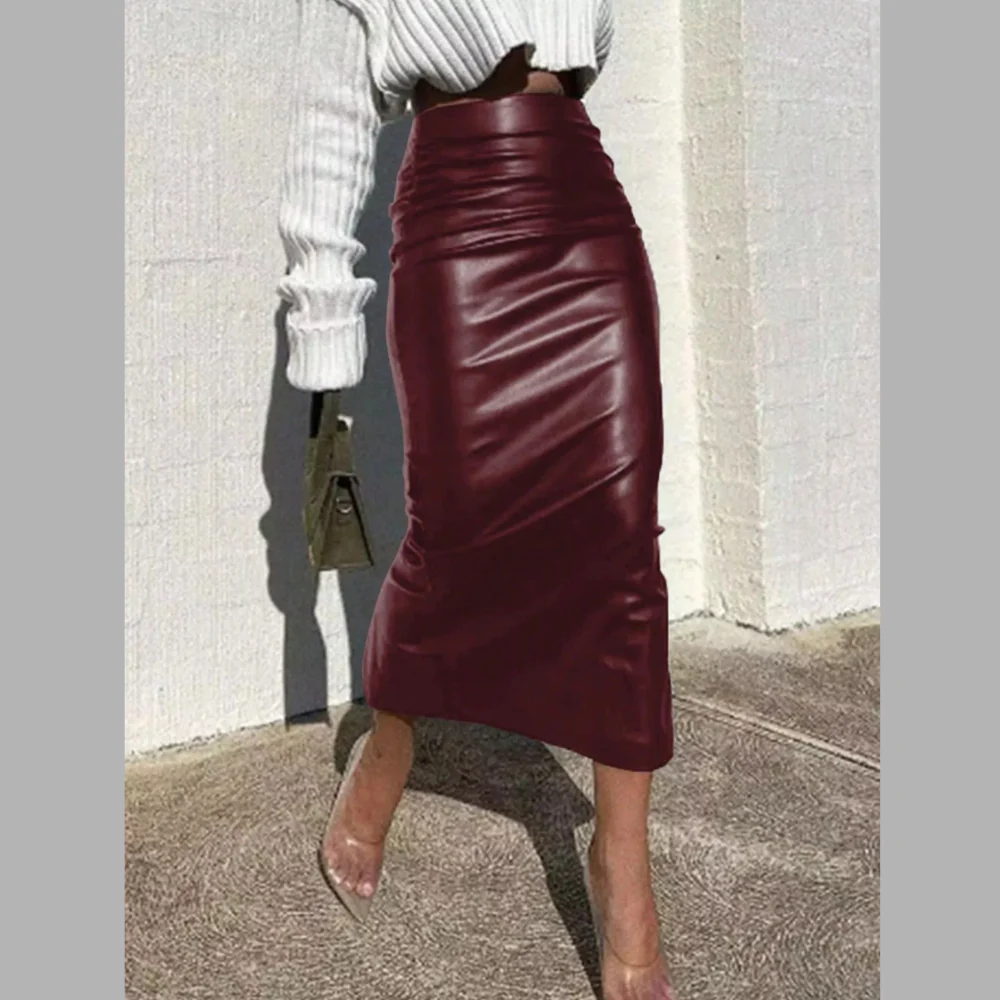 Slit Back Leather Skirt - ZKZOOK