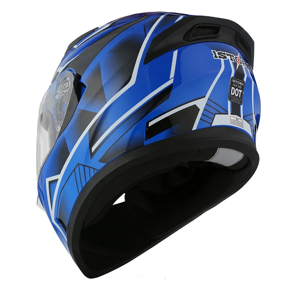 1Storm Motorcycle Modular Full Face Flip up Dual Visor Helmet + Spoiler + Motorcycle Bluetooth Headset: HJK316 Mechanic Red - Image 41
