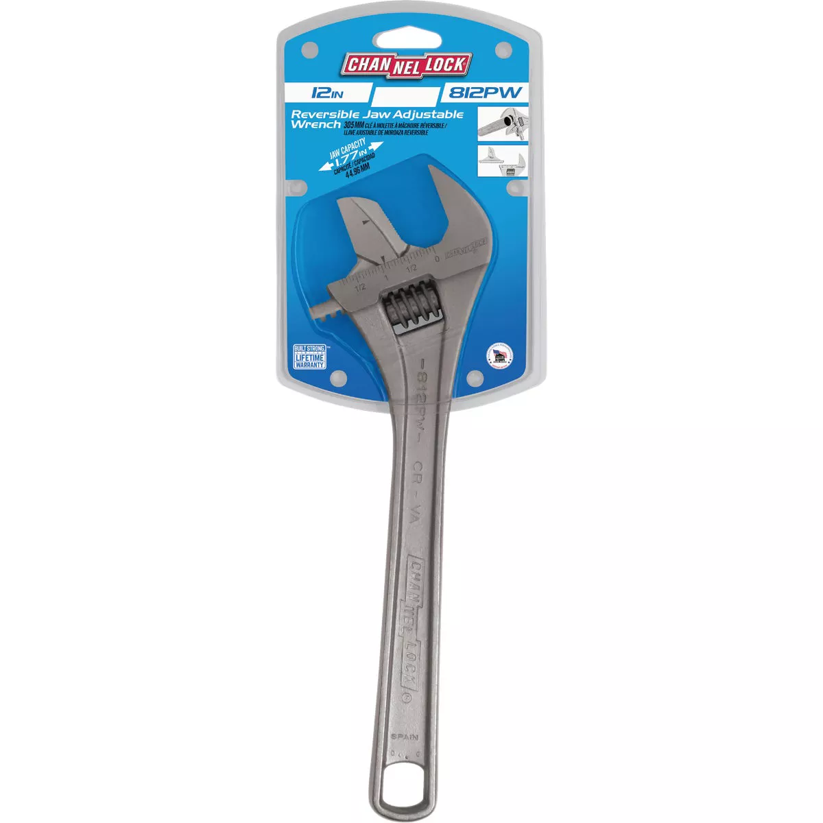 Channellock 12 In. Steel Adjustable Pipe Wrench with Extra Wide Reversible Jaw