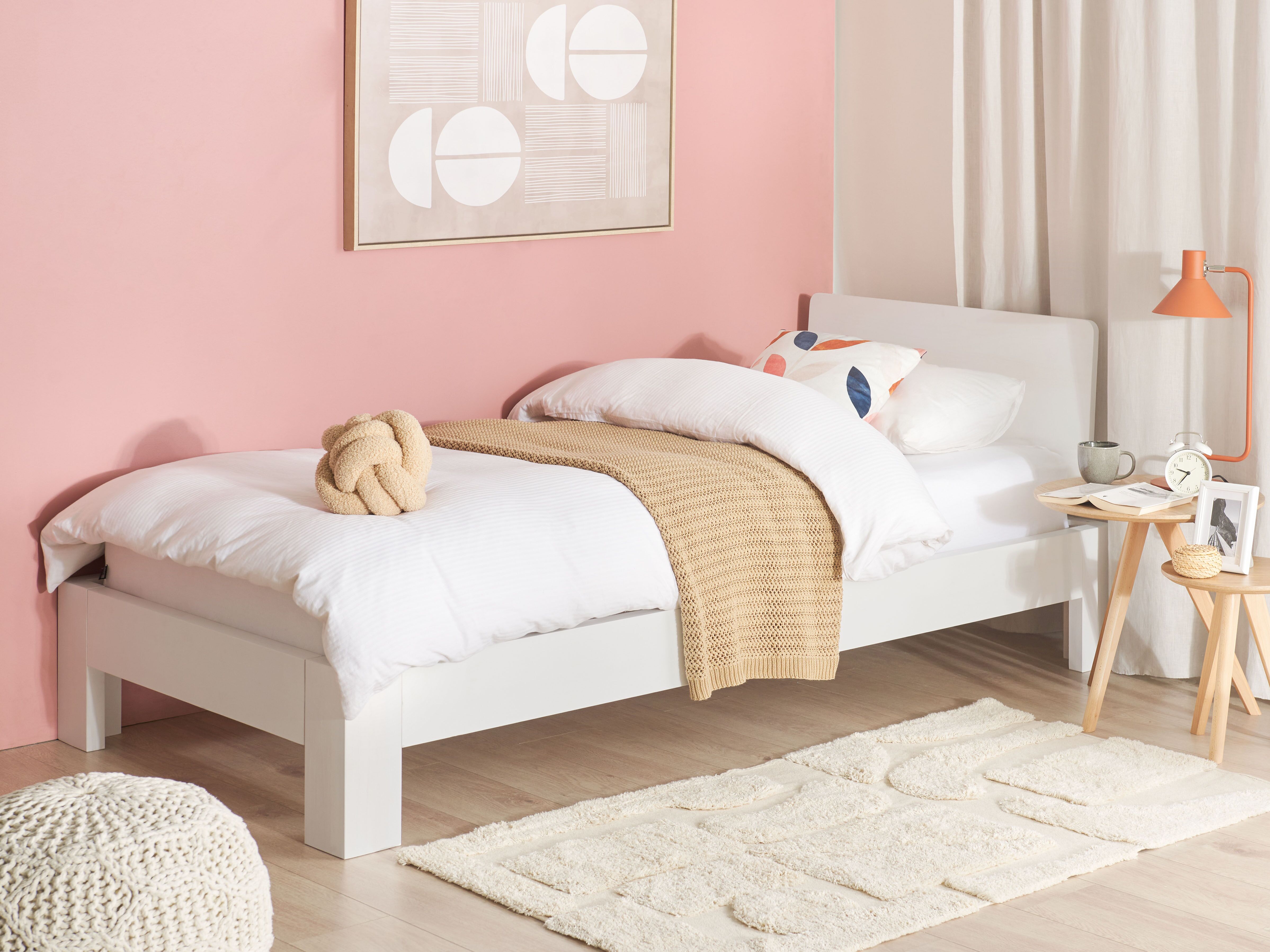Bed Pine Wood ROYAN 90 x 200 cm (EU Single) White