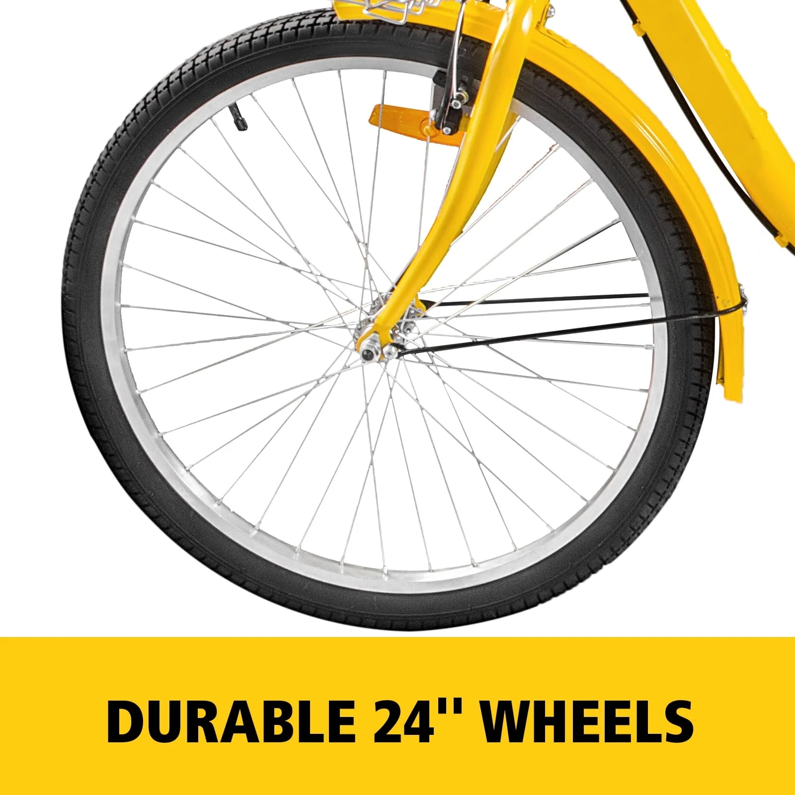 VEVOR 24"Adult Tricycle 7-Speed Three Wheel Bike Cruise Bike ,Seat Adjustable Trike with Bell, Brake System and Basket Cruiser Bicycles Size for Shopping - Image 8