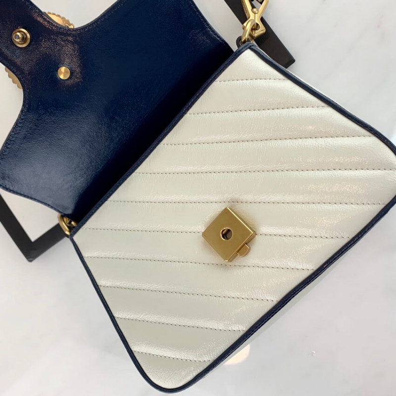 Replica Gucci Gg Marmont Mini Top Handle Bag 583571 White1:1High-quality replica
