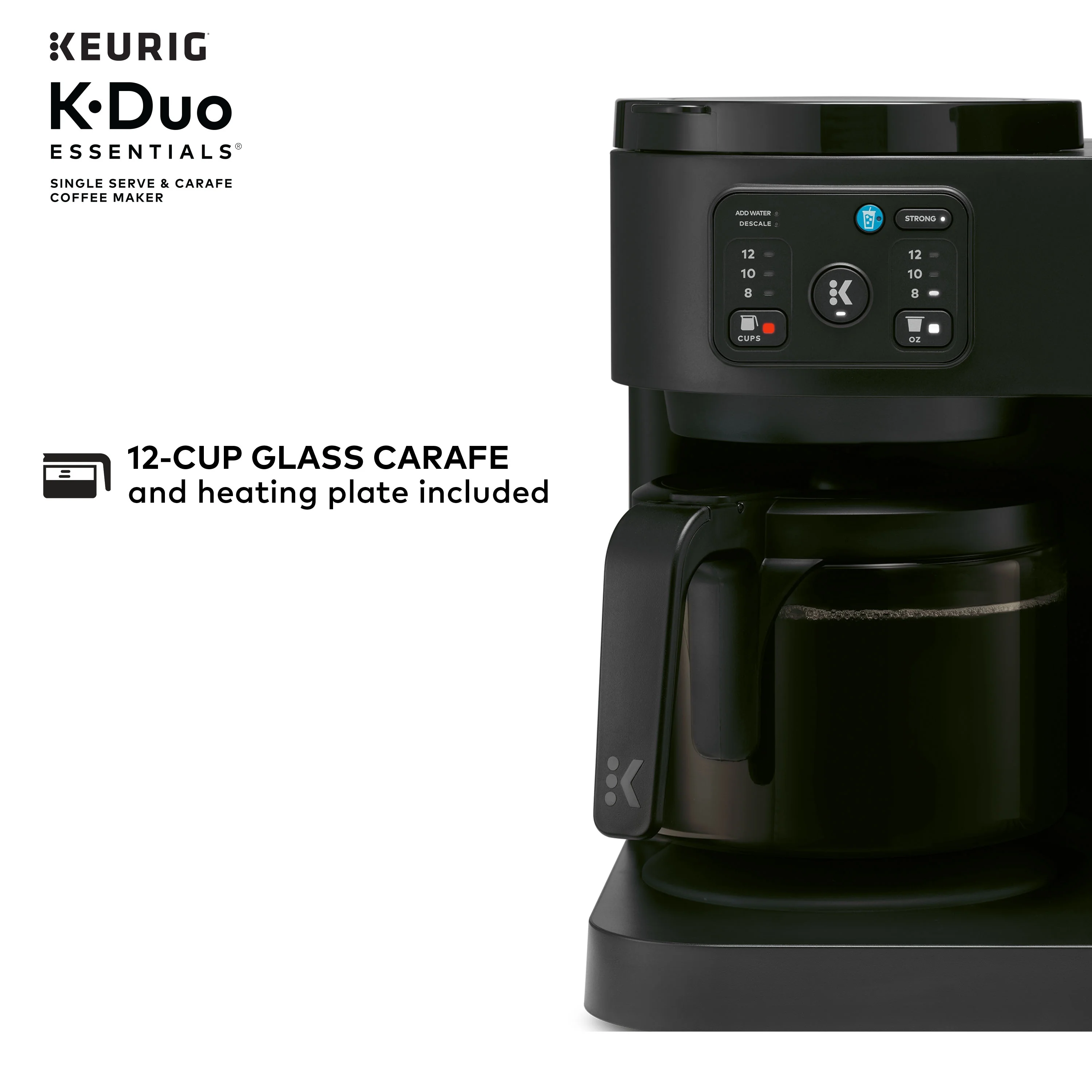 Keurig K-Duo Essentials, Hot & Iced Single-Serve K-Cup Pod Coffee Maker & Carafe, Moonlight Grey - Image 12
