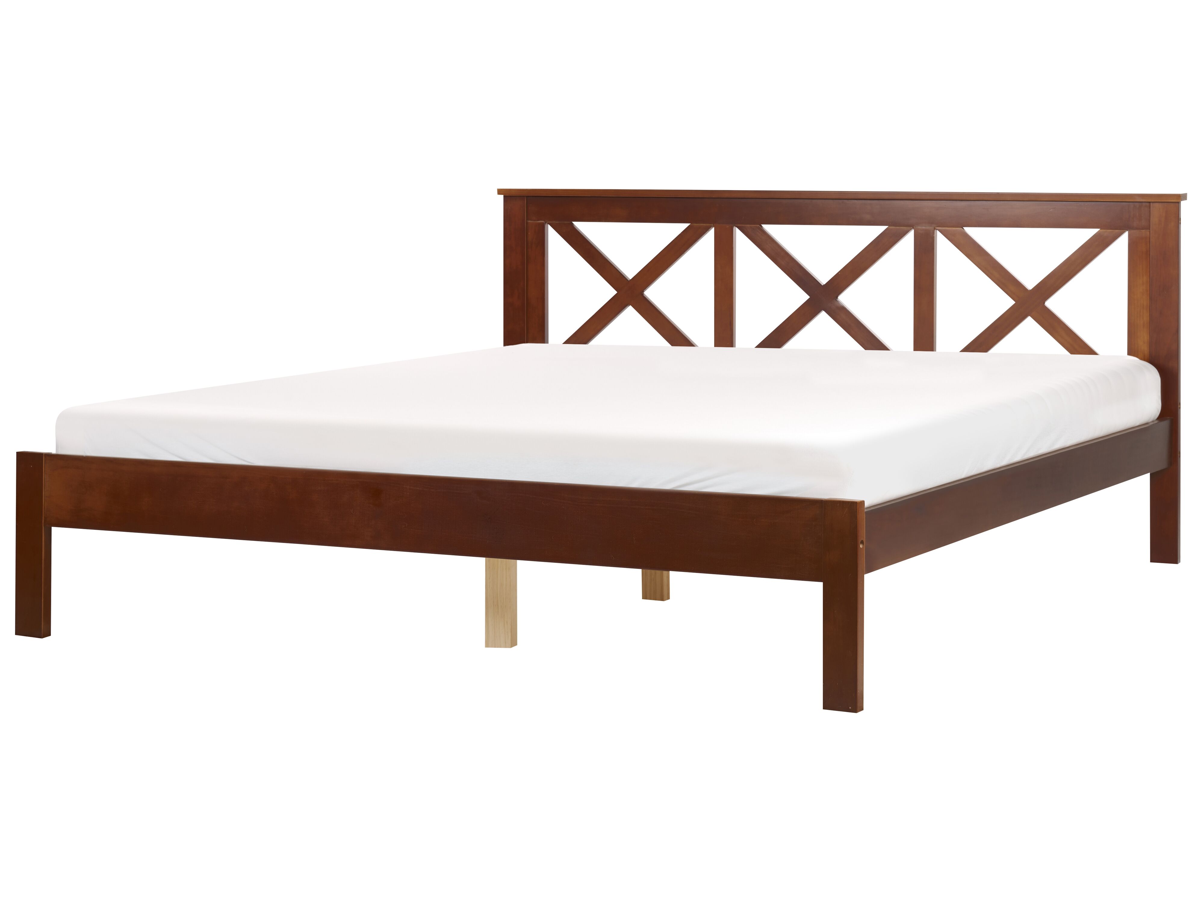Bed Pine Wood TANNAY 180 x 200 cm (EU Super King) Dark Brown