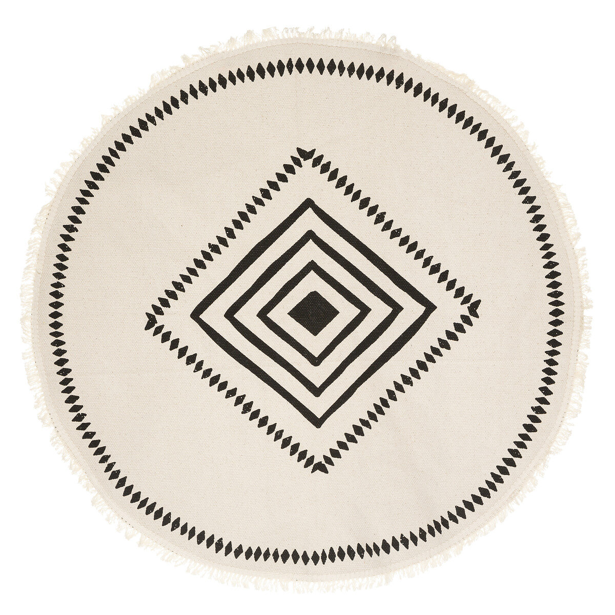 Printed round rug Cotton, D.90 cm