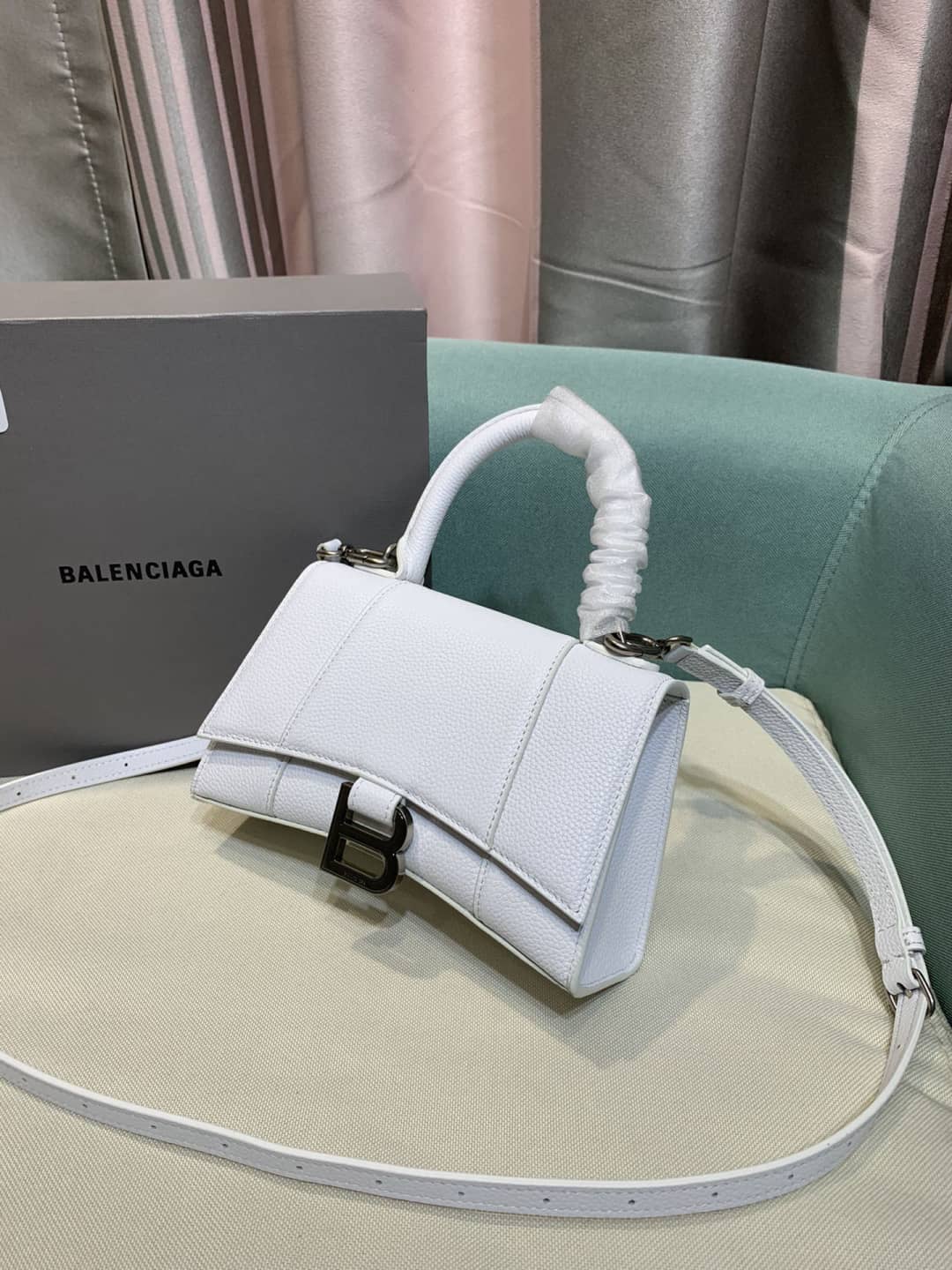 Balenciaga Hourglass Leather Top Handle Replica Bag - Replicaclubs
