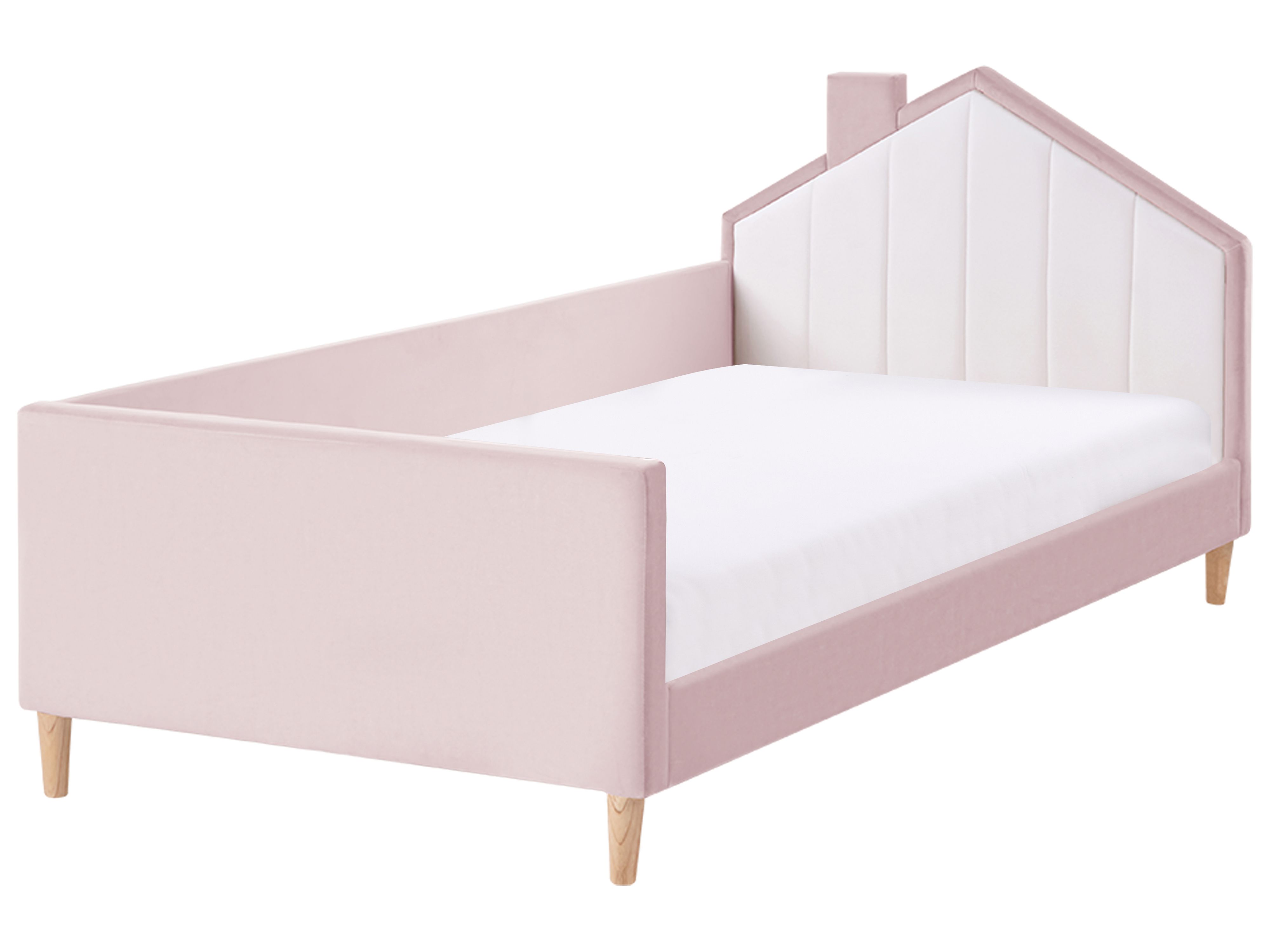 Kids Bed House Velvet KERVAN 90 x 200 cm (EU Single) Pink