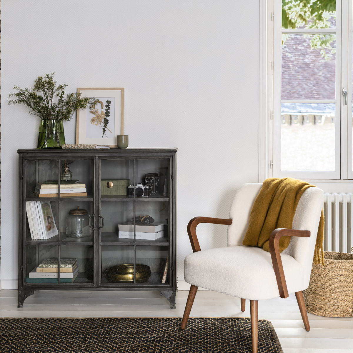 Armchair "Chiara" Bouclette, White