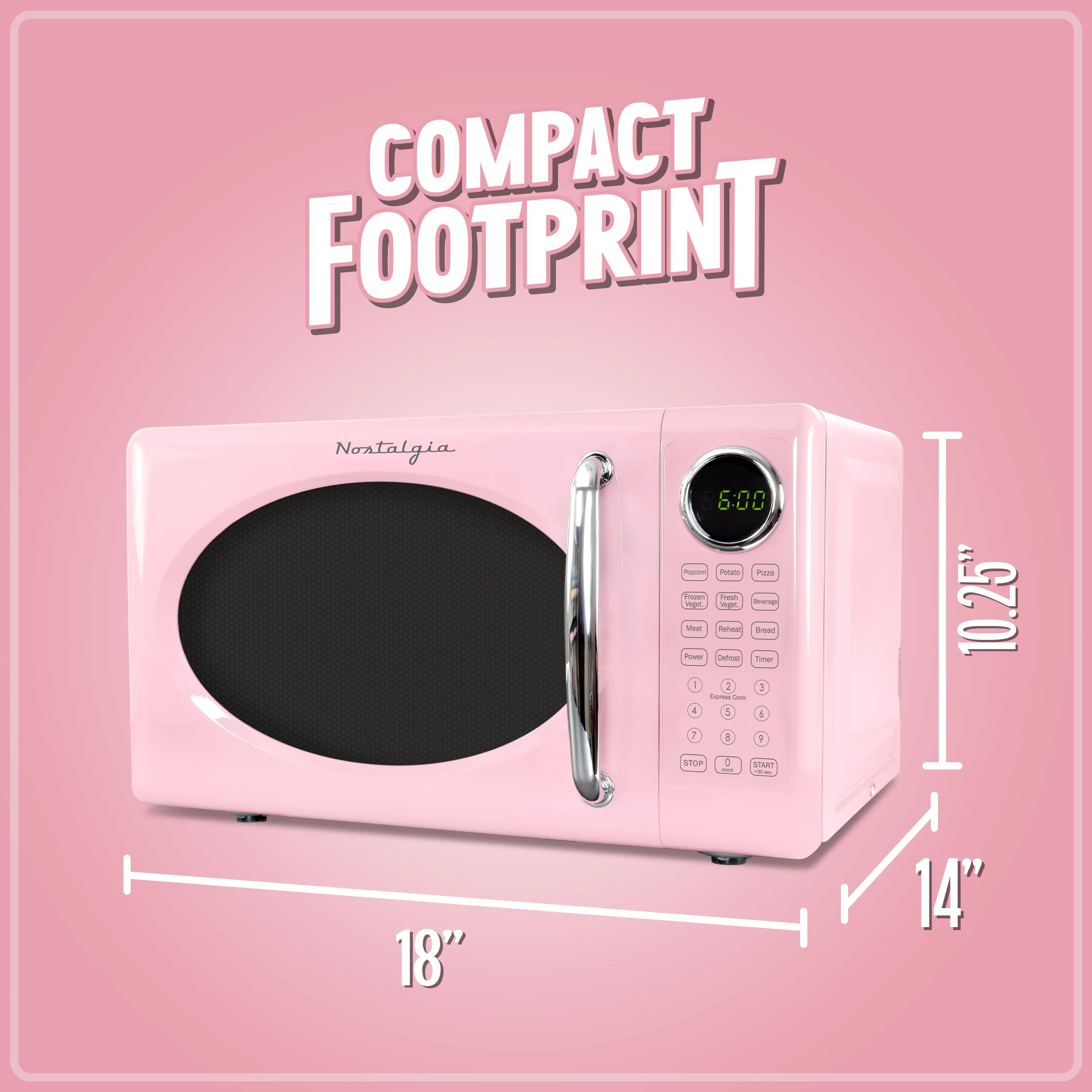 Nostalgia Retro Microwave Oven - 0.7 Cu Ft & 700-Watt Countertop Microwave with Glass Turntable, Child Safety Lock, 8 Auto-Cook Programs & Digital Clock - Aqua - Image 25
