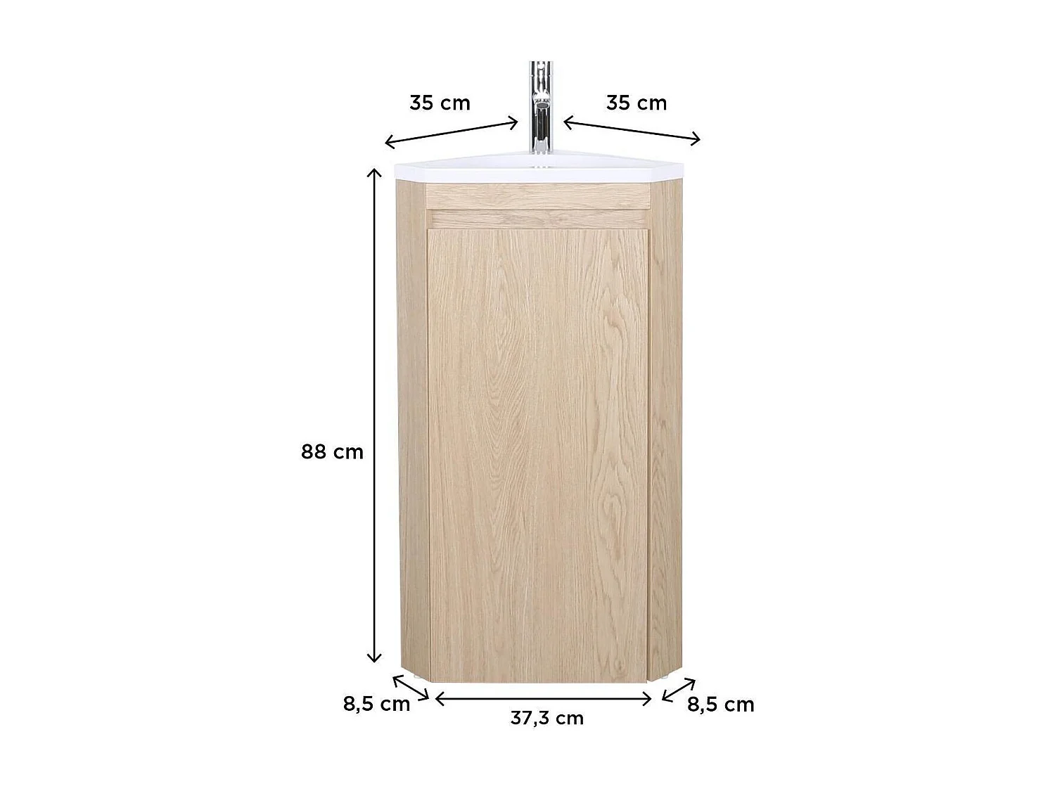 Ensemble lave-mains SORRENTO d'angle sur pieds avec robinet noir
