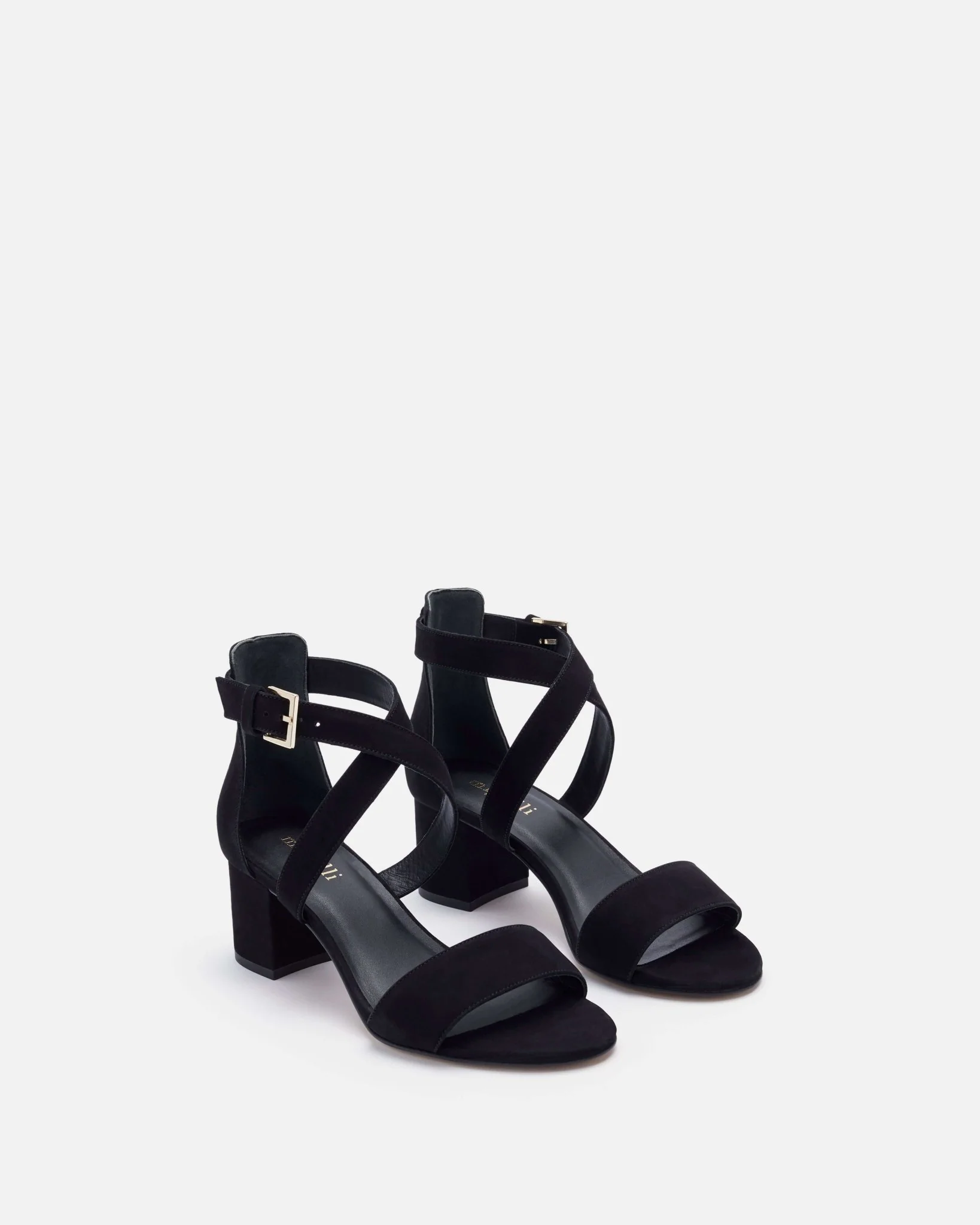 SANDALES KASSI/NUB NOIR - Sandales en cuir velours