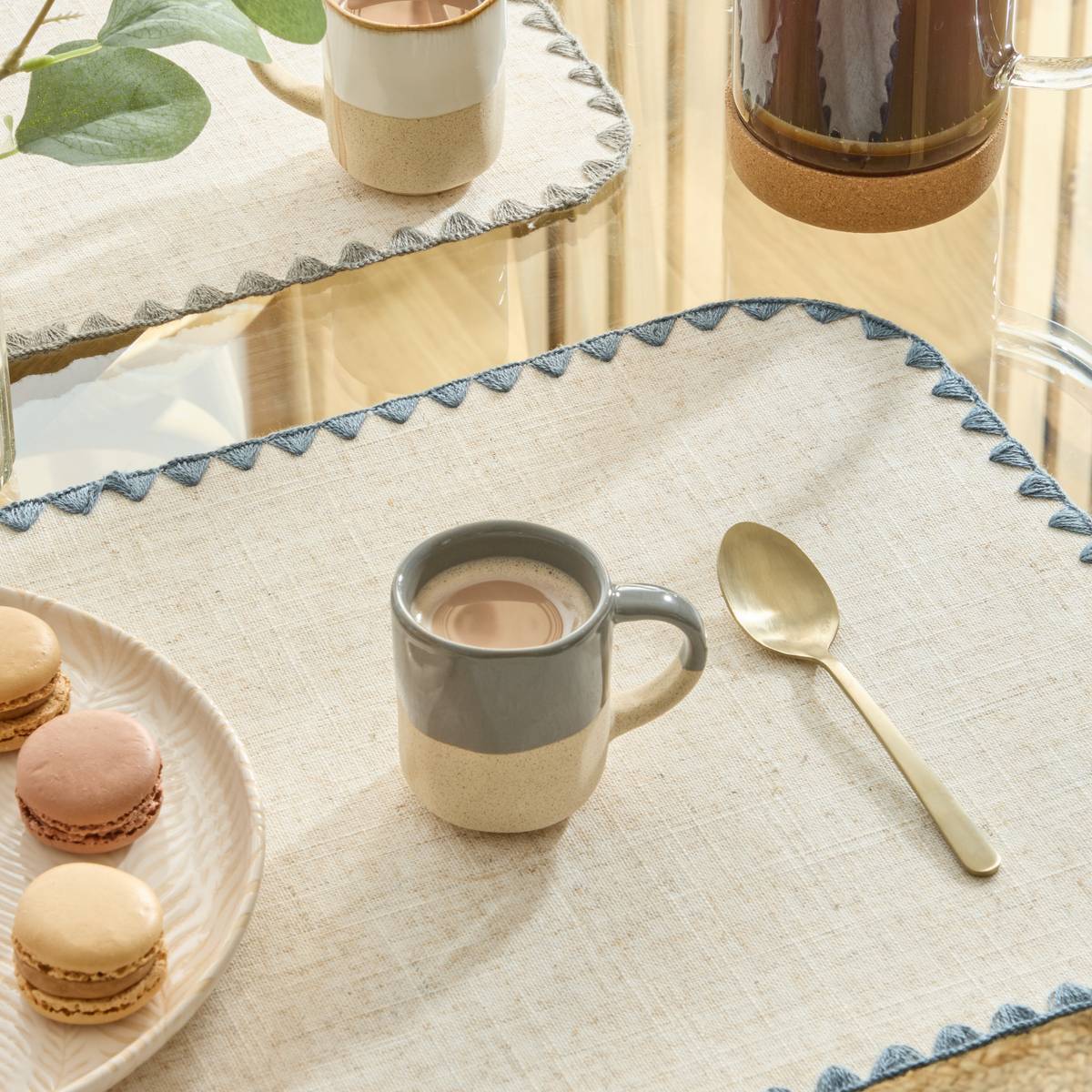 Mug"Kate" 90 ml, Earthenware, Blue Grey