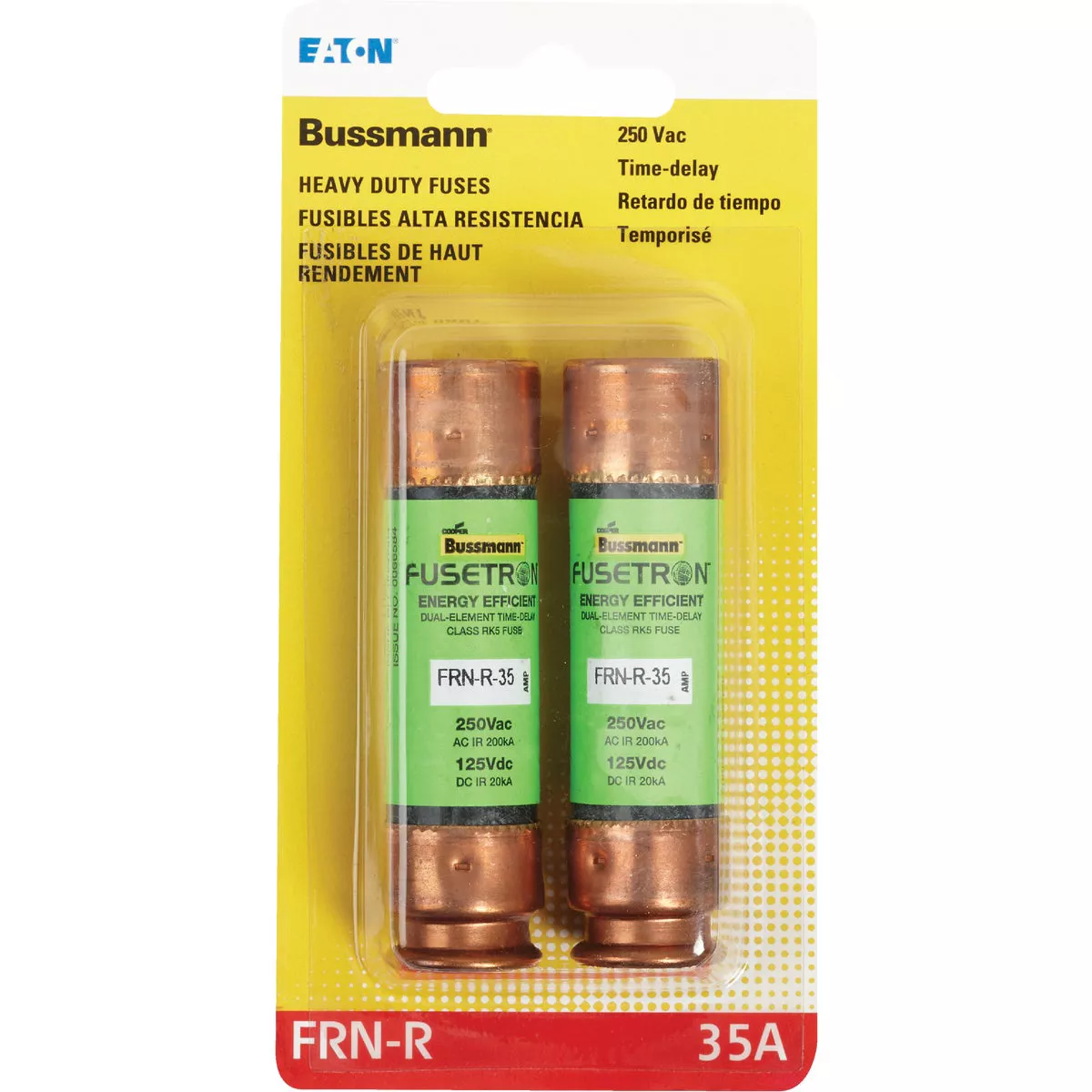 Bussmann 35A FRN-R Cartridge Heavy-Duty Time Delay Cartridge Fuse (2-Pack)
