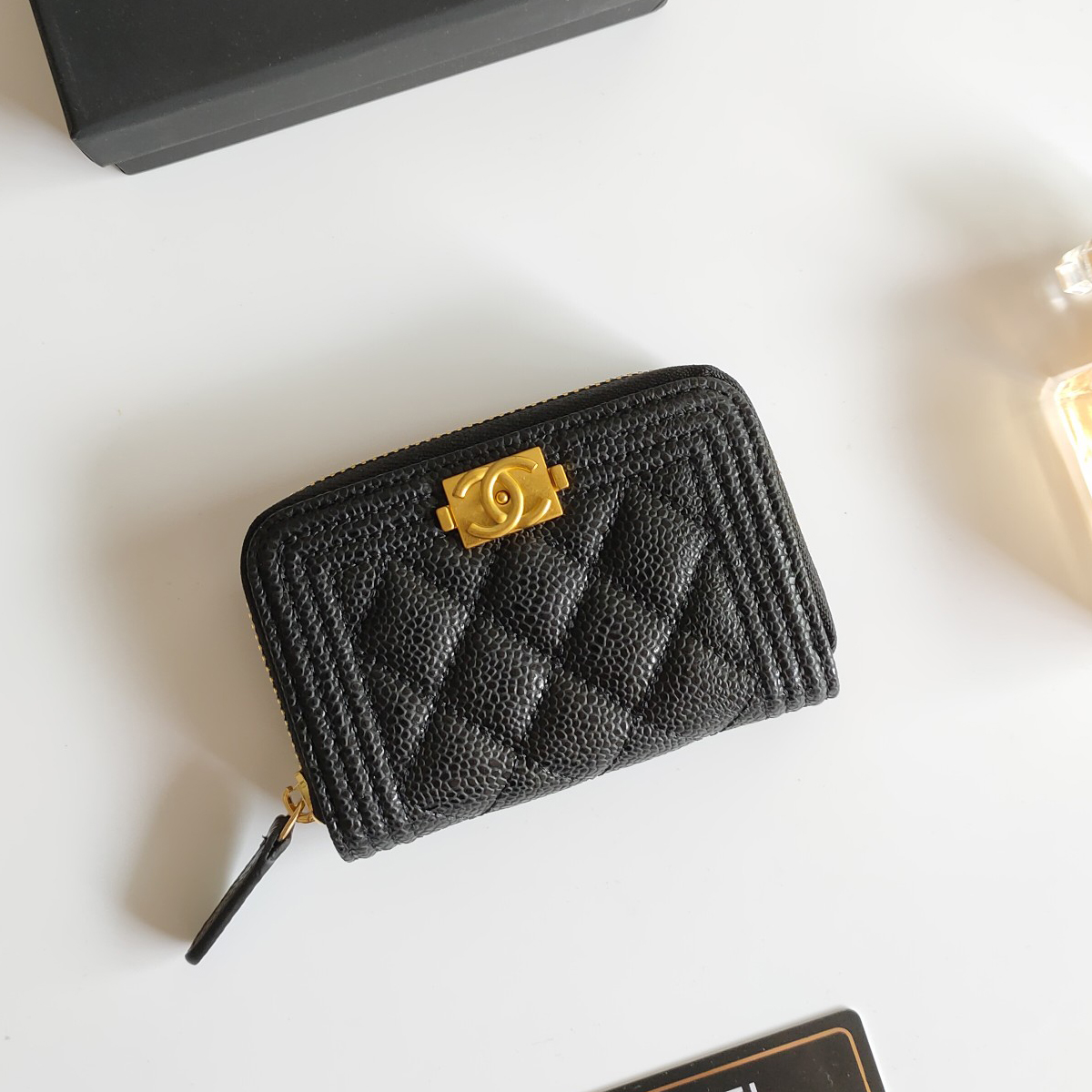 Chanel 21k LE BOY Zipper Wallet1:1High-quality replica
