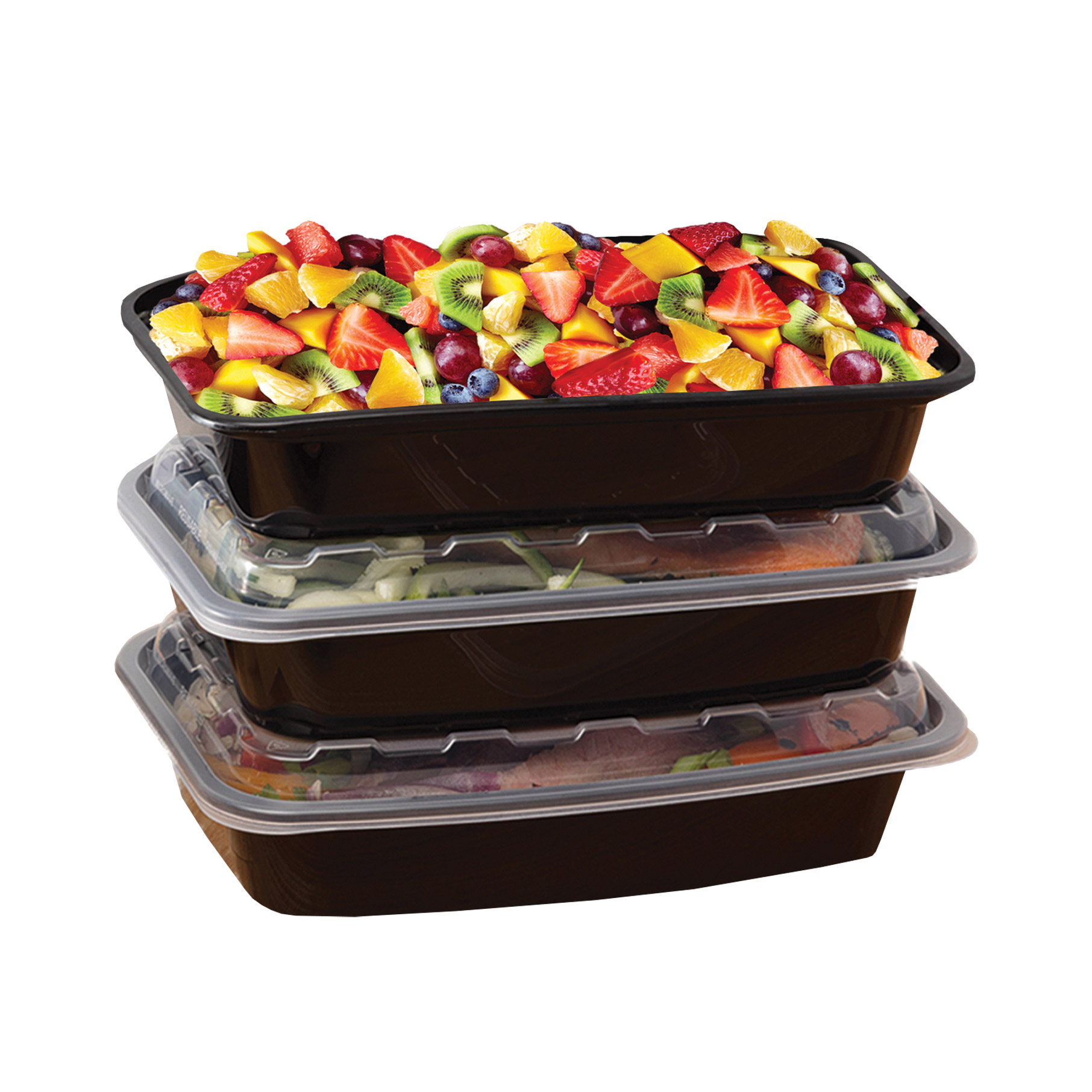 Glad Take-Aways Food Storage Containers with Lids, 38 oz Rectangle, 35-sets