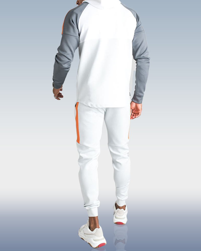 Men's Contrast Color Casual Sports Two Piece Set