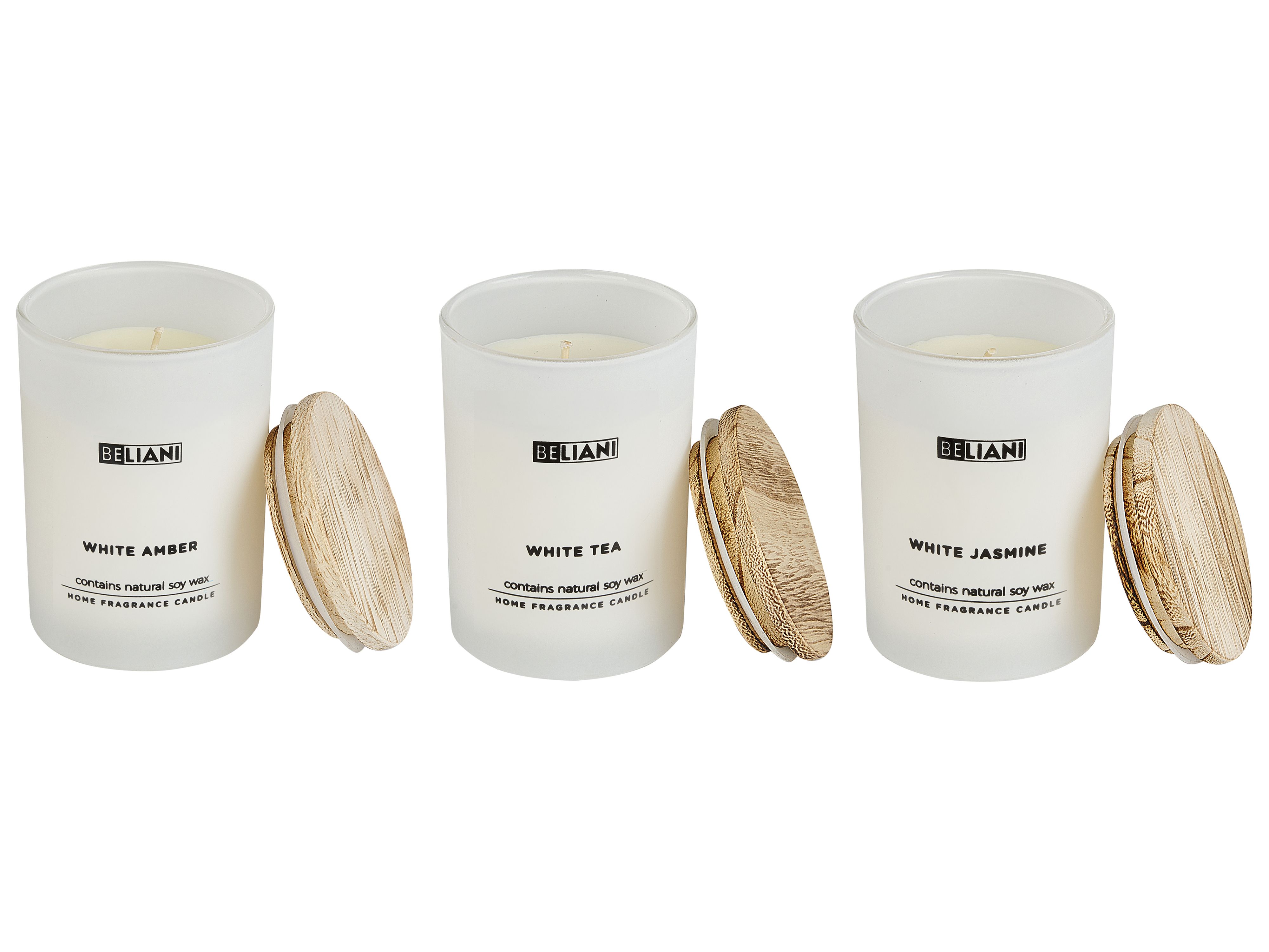 Set of 3 Scented Candles SIMPLICITY Soy Wax Fresh Notes Floral Notes