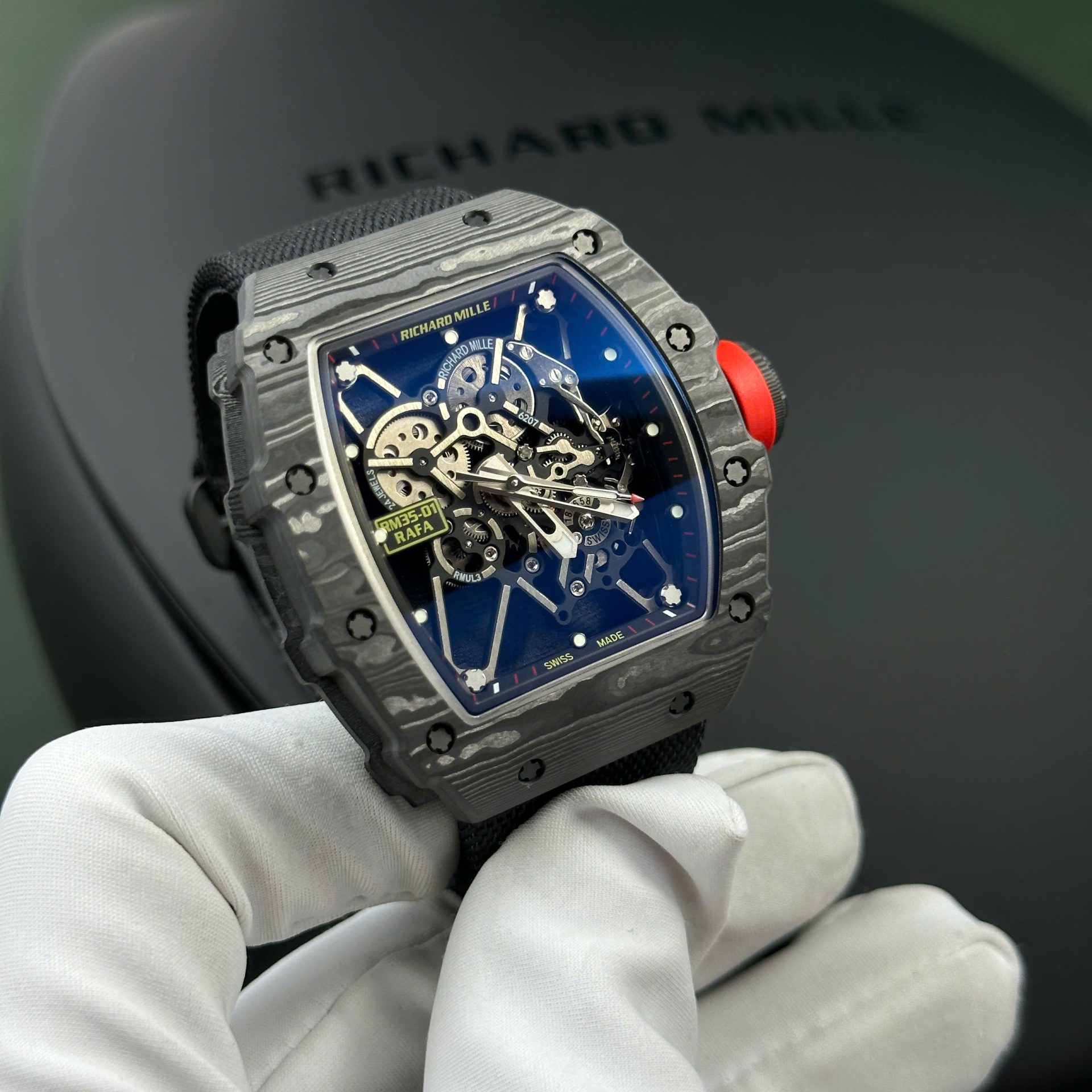 Richard Mille RM35-01 Replica Watch Carbon Case Fabric Nato StrapBBR Factory 44,5x50mm - Top club