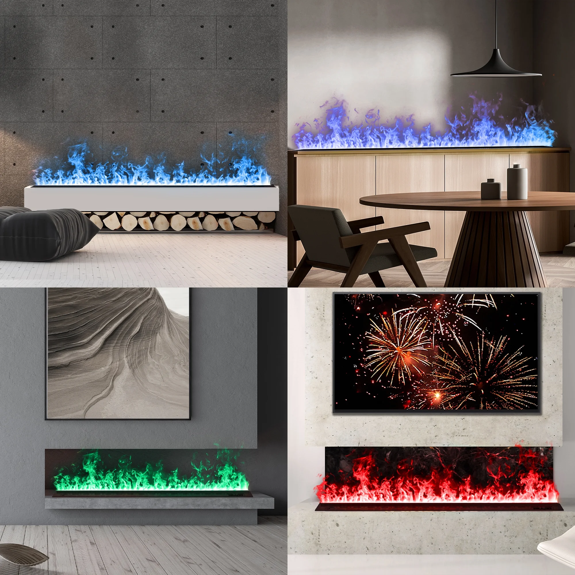 31.5-inch Water Vapor Fireplac with Dual-mode Water Supply System,Vapor Fireplace with 3D Realistic Flame,Electric Fireplace with Remote/Touch Control for Timer,Dimmable - Image 14