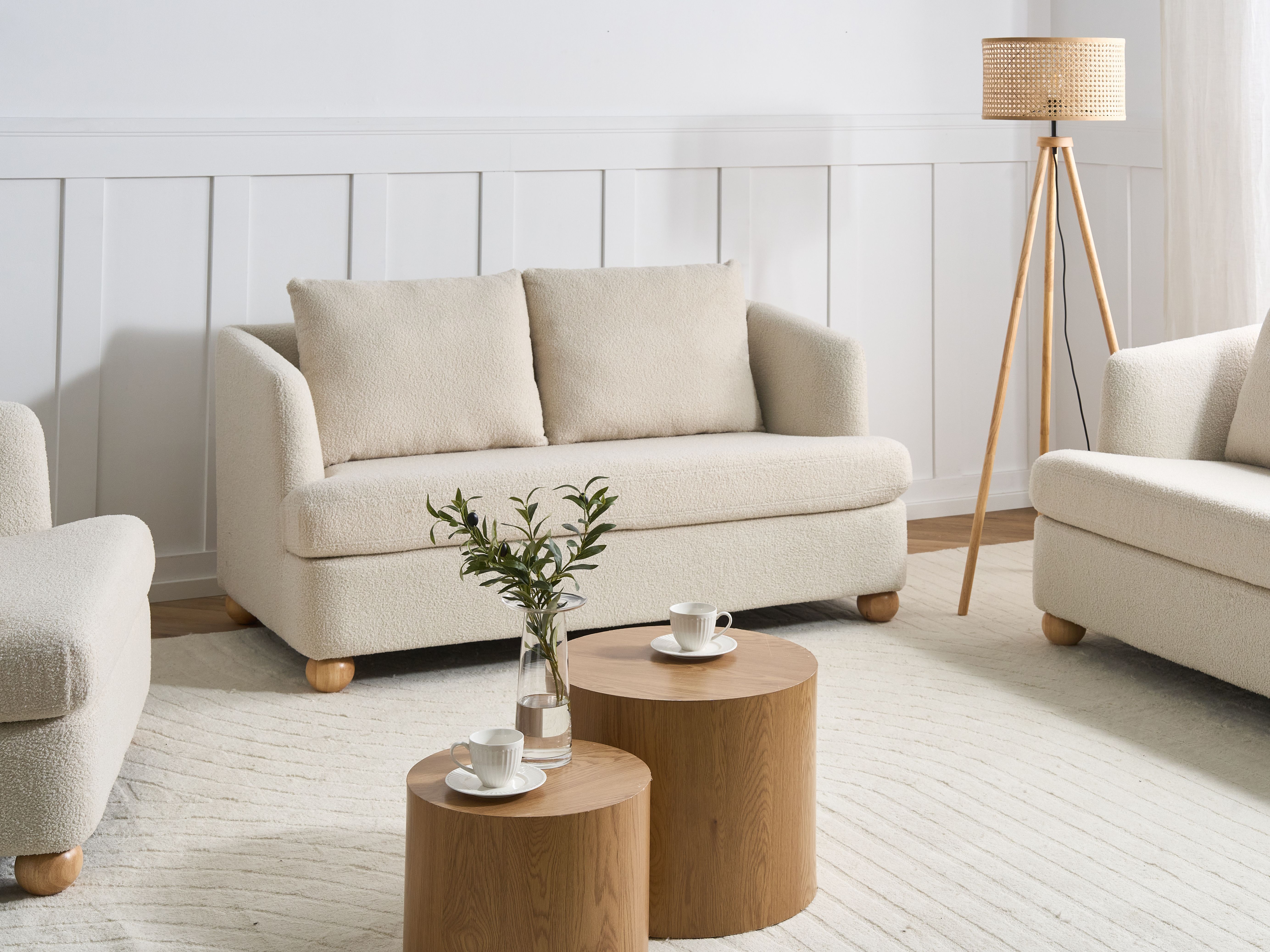Sofa 2 Seater RATTVIK Boucle Off-White