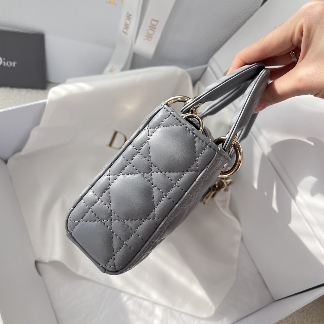 Dior Medium Lady D-Joy Bag Grey For Women 8,7in/22cm1:1High-quality replica