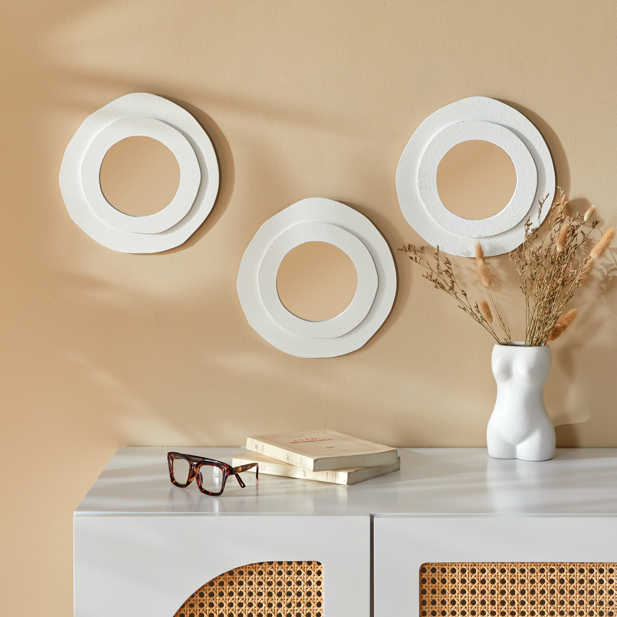 3 mirrors "Emily" White, D.25 cm