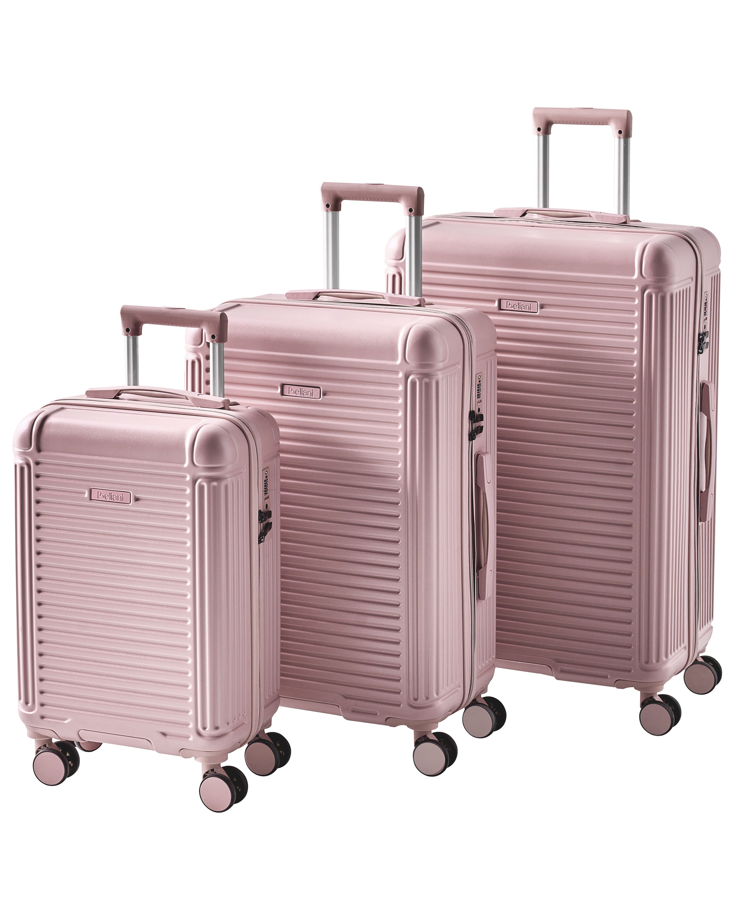 Set of 3 Hard Shell Suitcases MYNTIS Pink