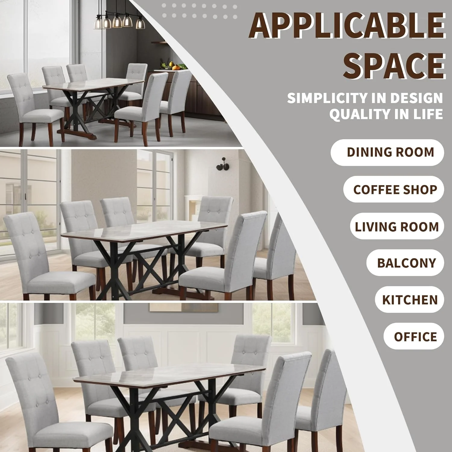 Sumdeal 5-Piece Farmhouse Dining Table Set, Wood Round Extendable Dining Table and 4 Upholstered Dining Chairs (Espresso-1Table 4 Chairs) - Image 18