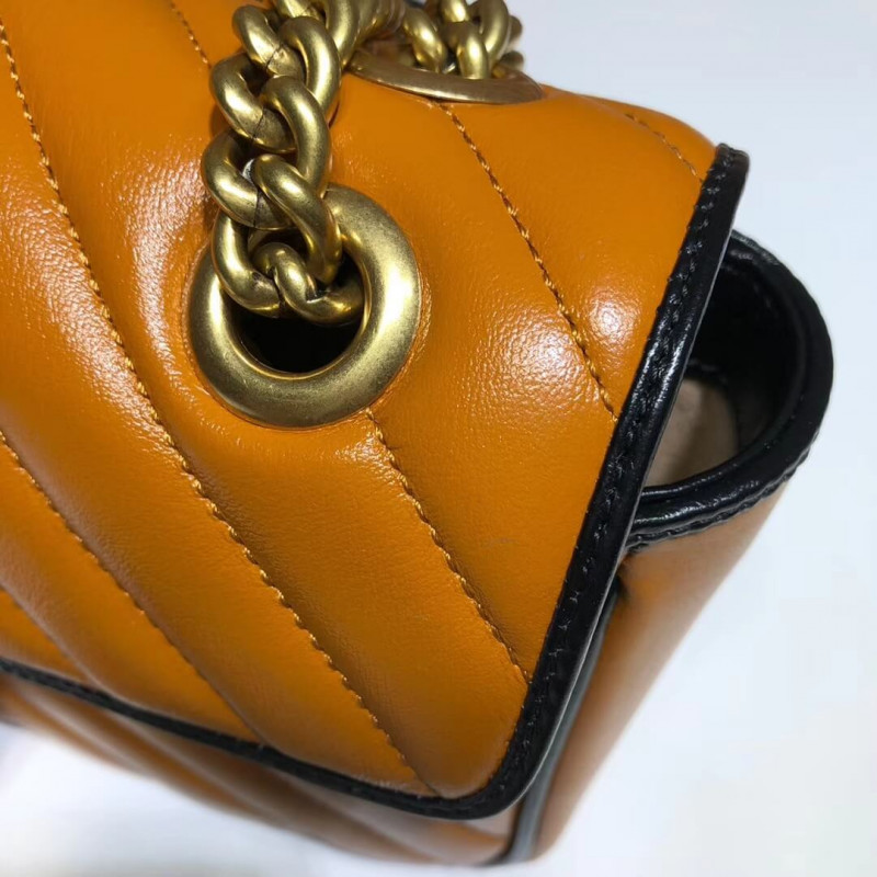 Replica Gucci Gg Marmont Small Shoulder Bag 443497 Cognac1:1High-quality replica