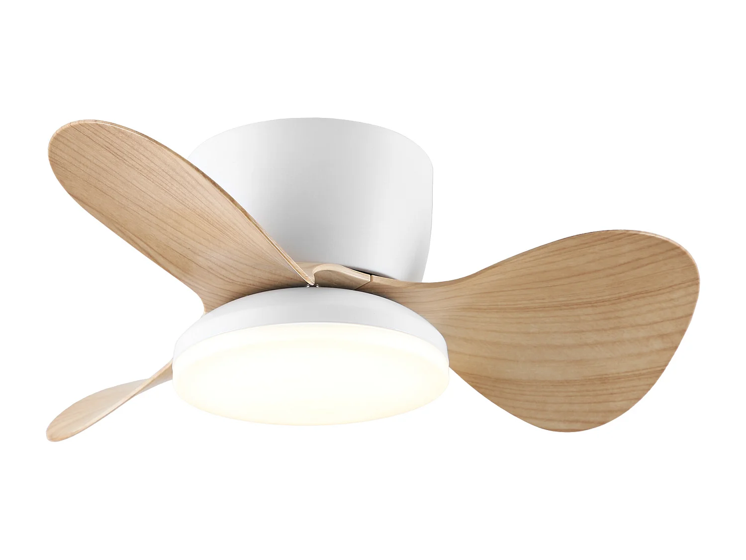 Parrot Uncle Ventilateur de plafond compact 61 cm, blanc, avec éclairage LED