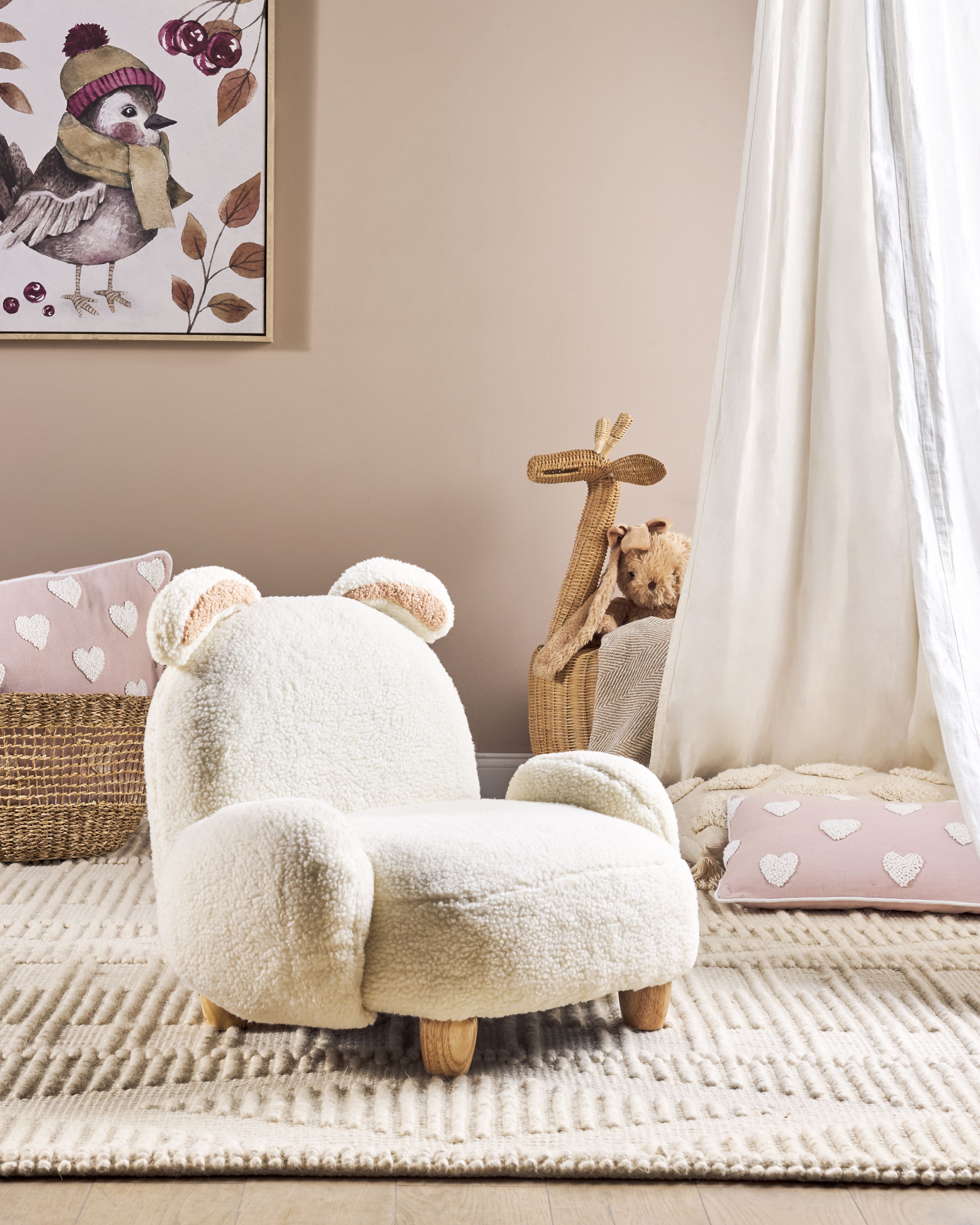 Kids Armchair Rabbit KANNA Boucle Off-White