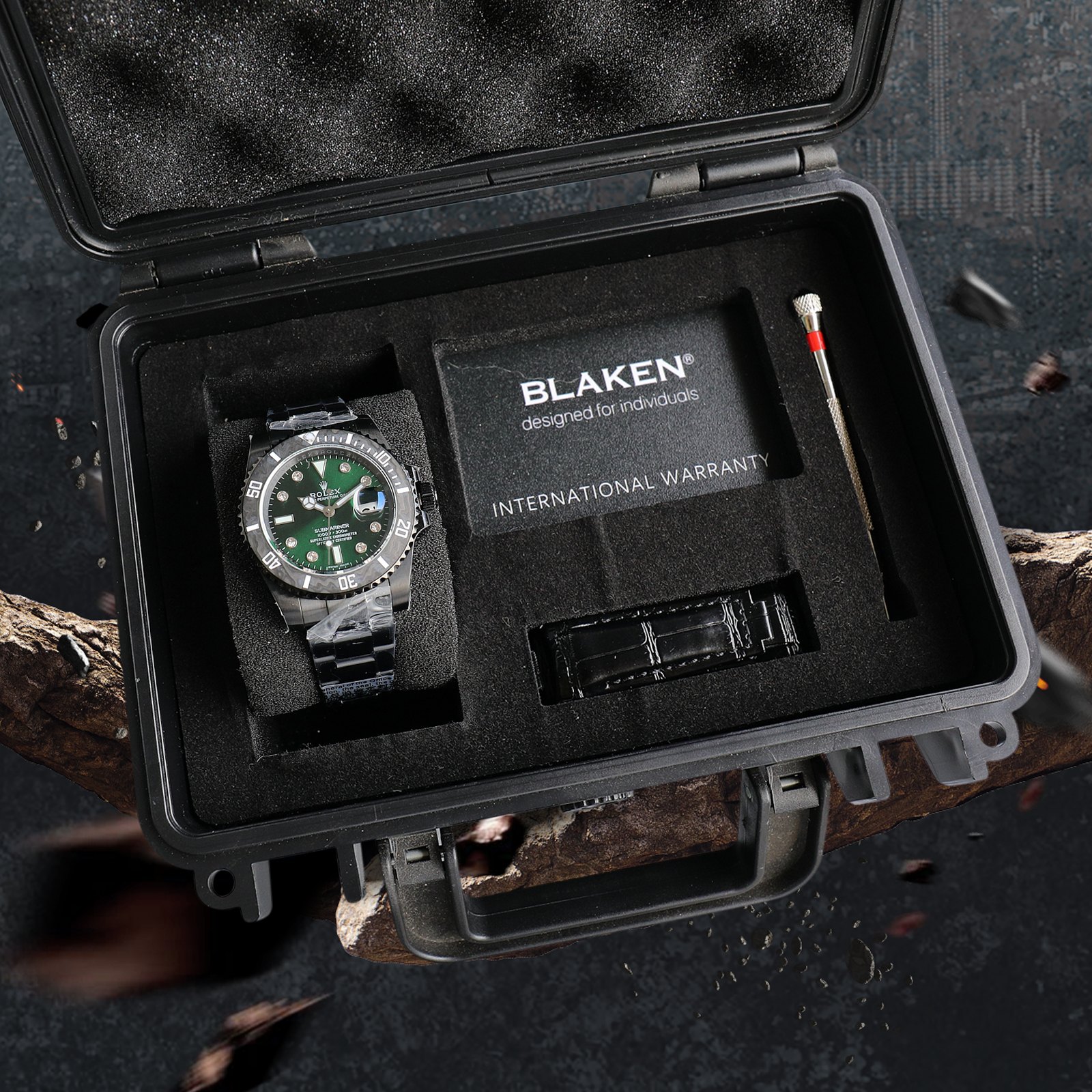 ROLEX Rolex Customized Submariner-Diamond Dial-Carbon Fiber Bezel-Black Green(1:1 replica) - Top club