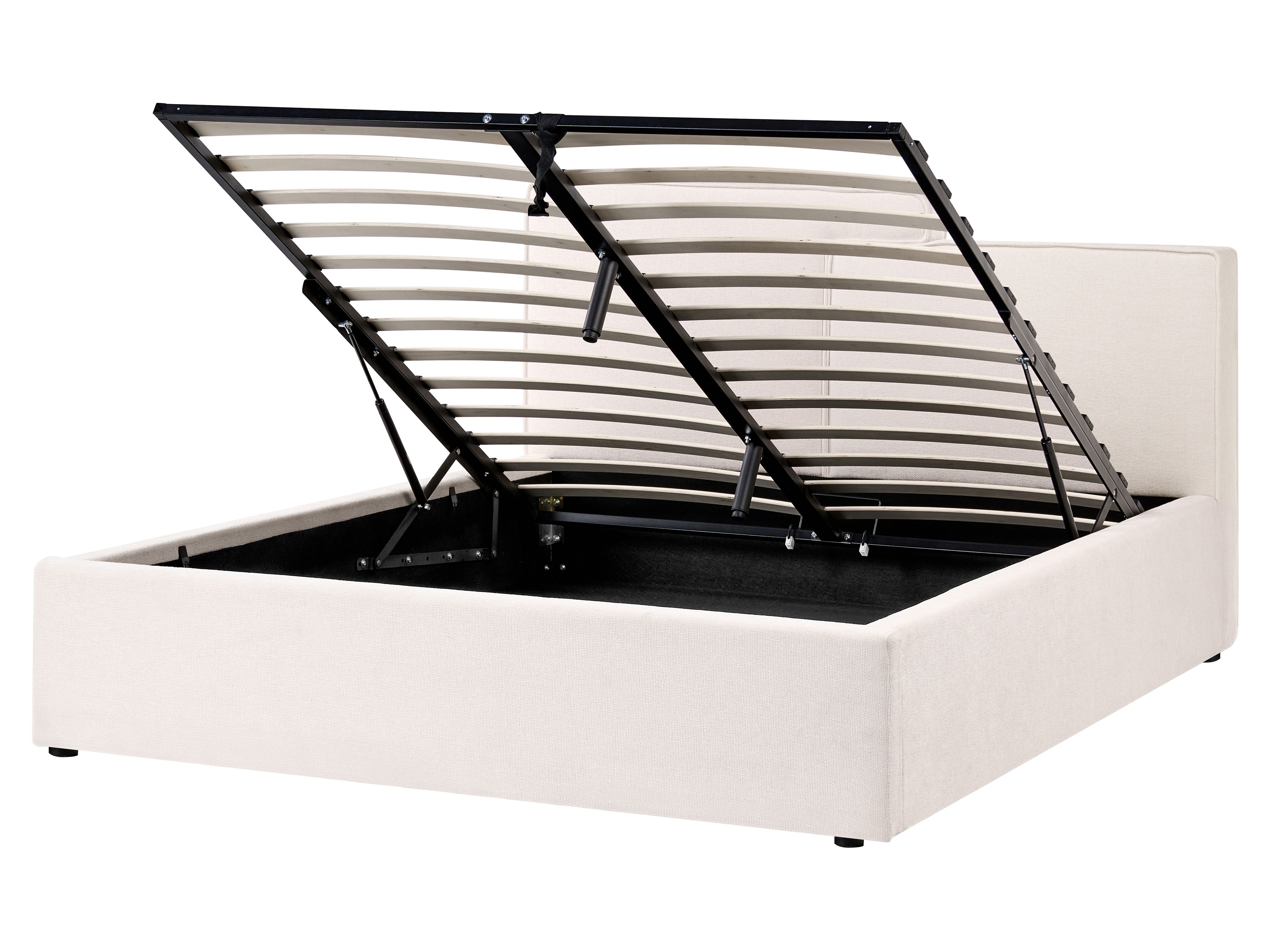 Ottoman Bed Fabric LAGARDE 160 x 200 cm (EU King Size) Off-White
