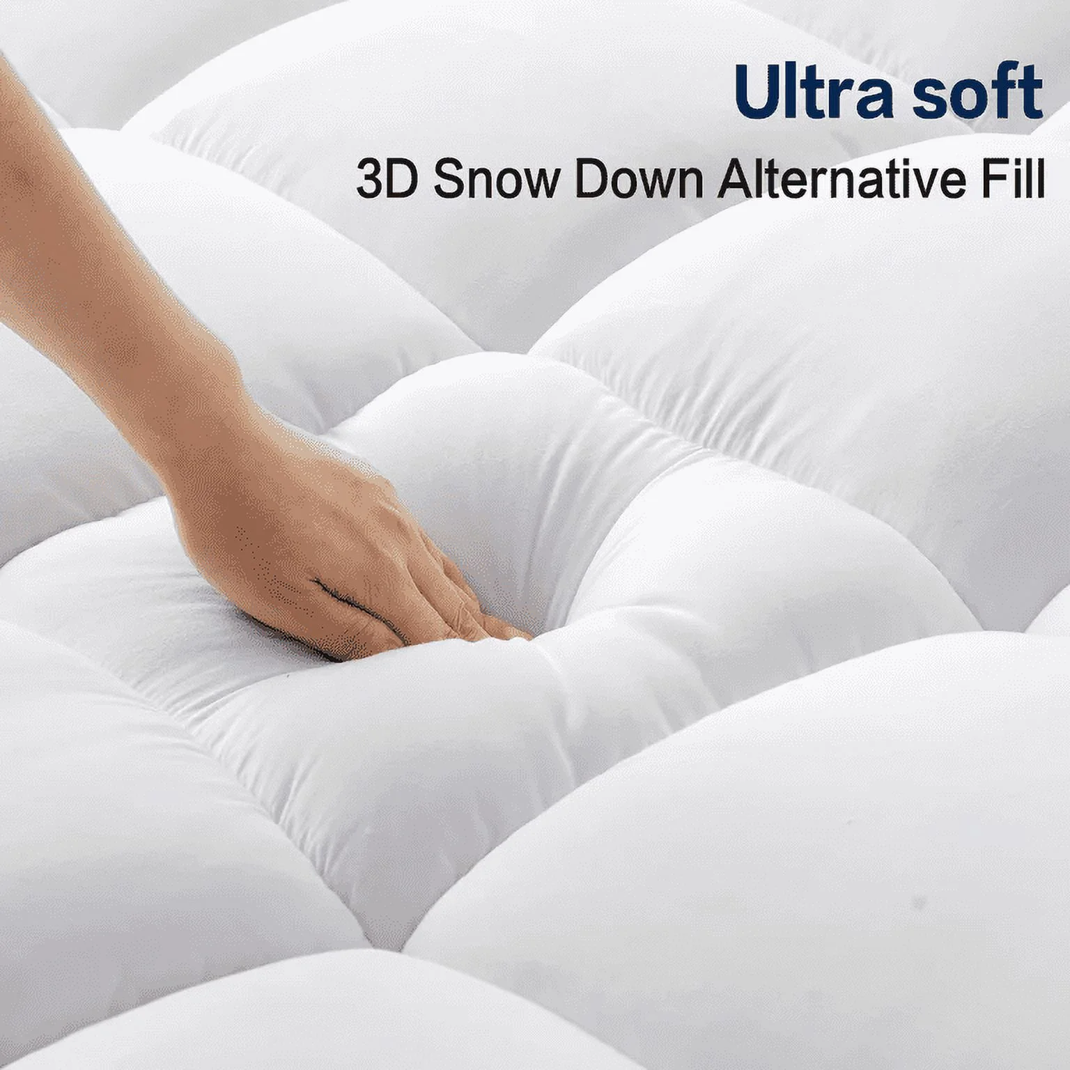 EMONIA 4 Inch Dual Layer Memory Foam Mattress Topper Queen, 2 Inch Cooling Gel Memory Foam Plus 2 Inch 100% 400TC Soft Extra Thick Mattress Pad Pillow Top Cover with 8-21