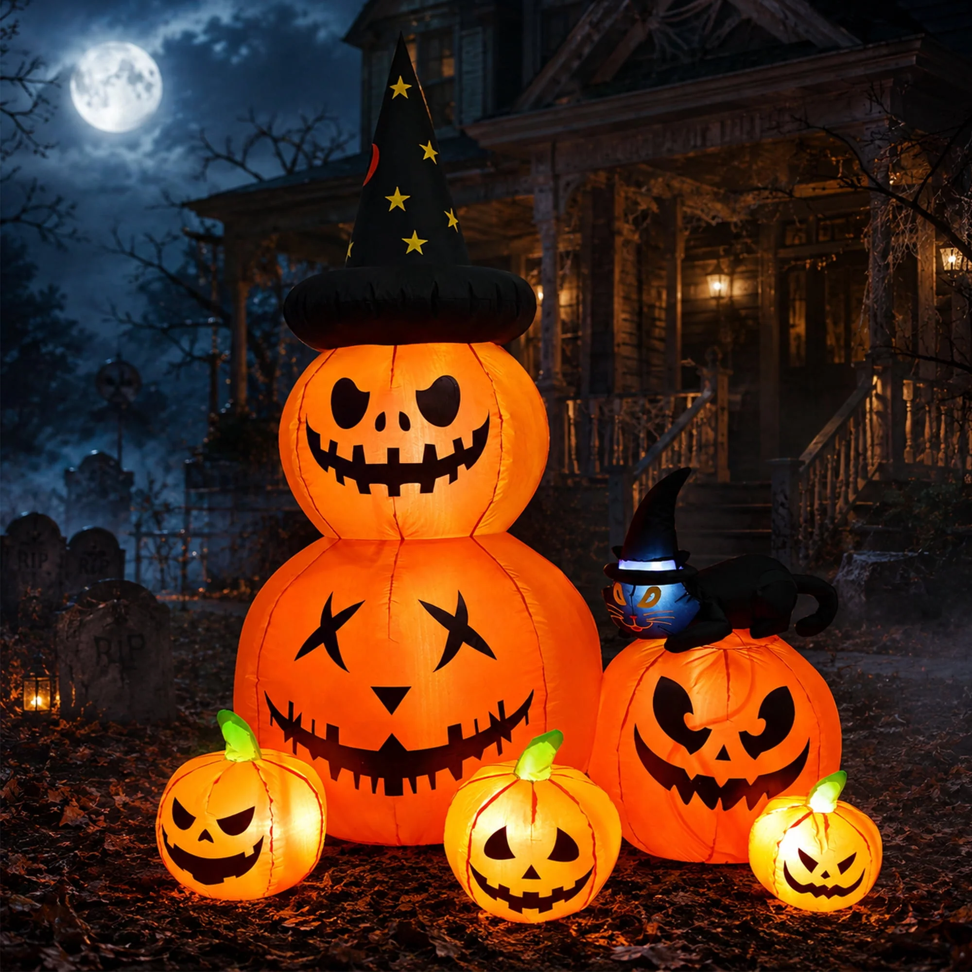 Faburo 12 ft Halloween Inflatable Ghost with Skull and Bleeding Eyeball, Outdoor Blow Up Yard Decoration for Party and Garden - Image 4 Faburo 12 ft Halloween Inflatable Ghost with Skull and Bleeding Eyeball, Outdoor Blow Up Yard Decoration for Party and Garden - Image 4