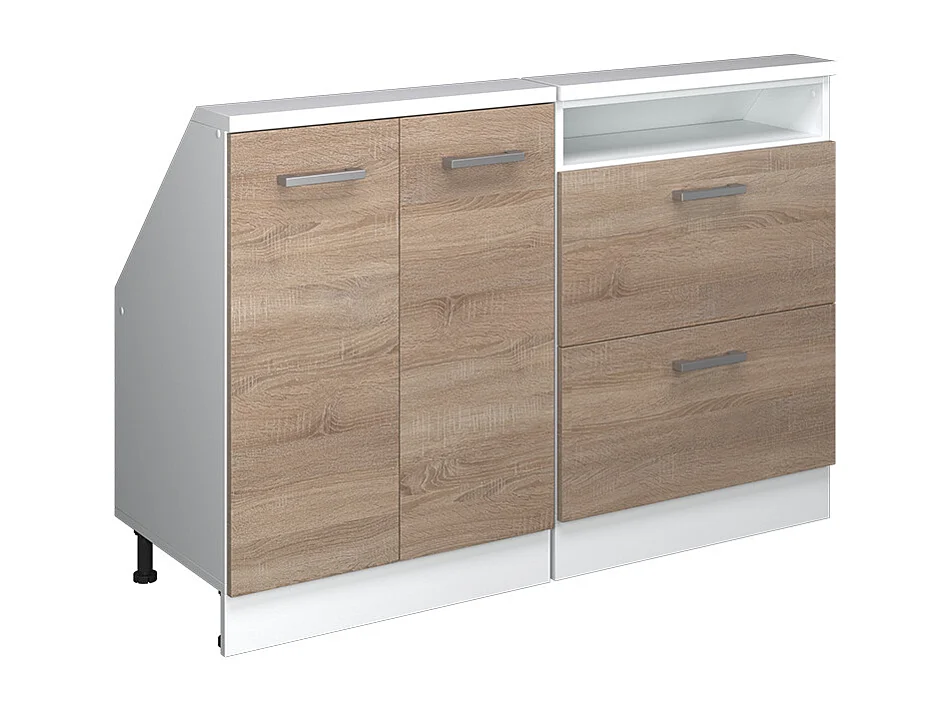 Ensembles de meuble de rangement sous pente sonoma/blanc 120x46x81.6 rion