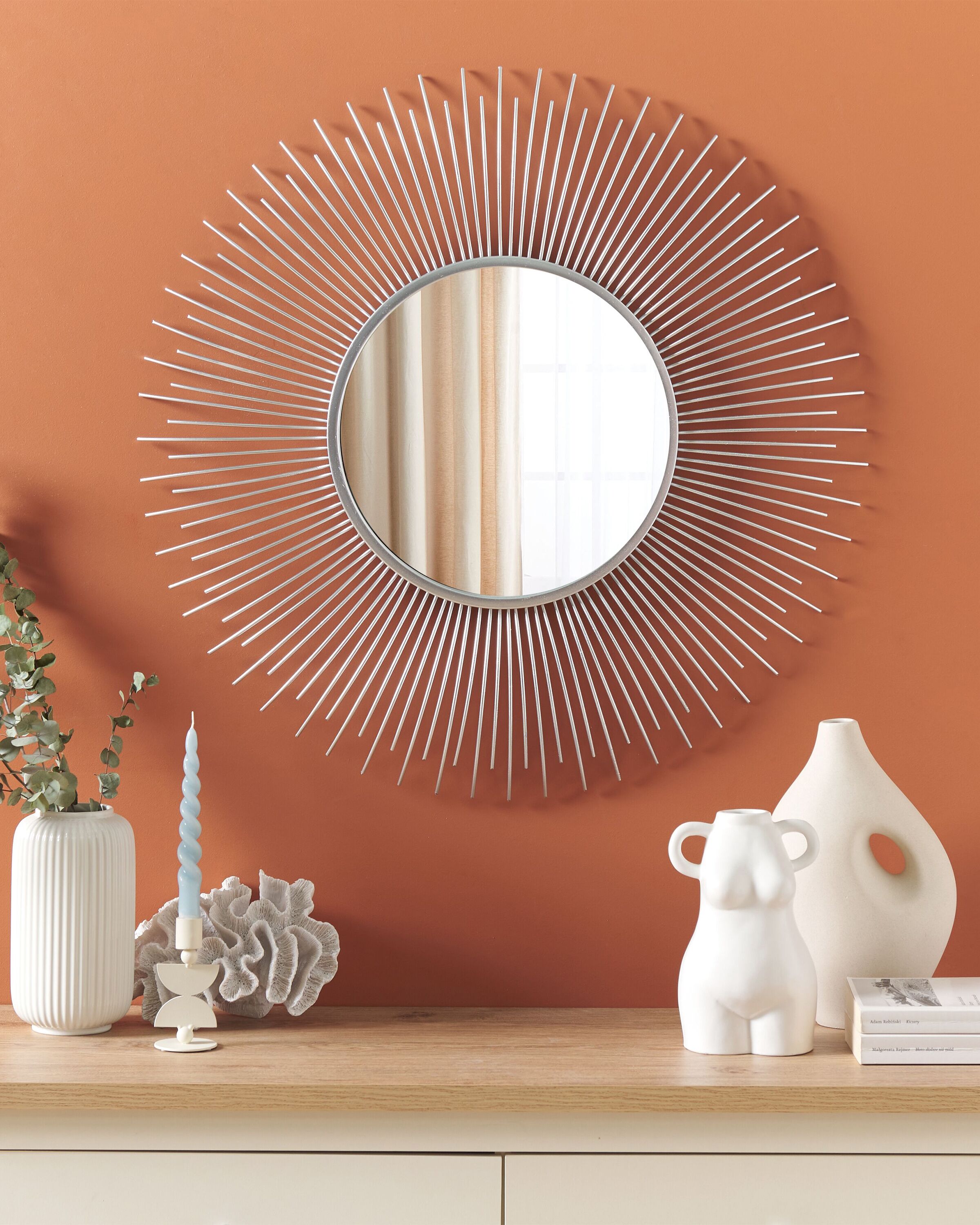 Wall Mirror CILLY 80 cm 80 cm Metal Silver