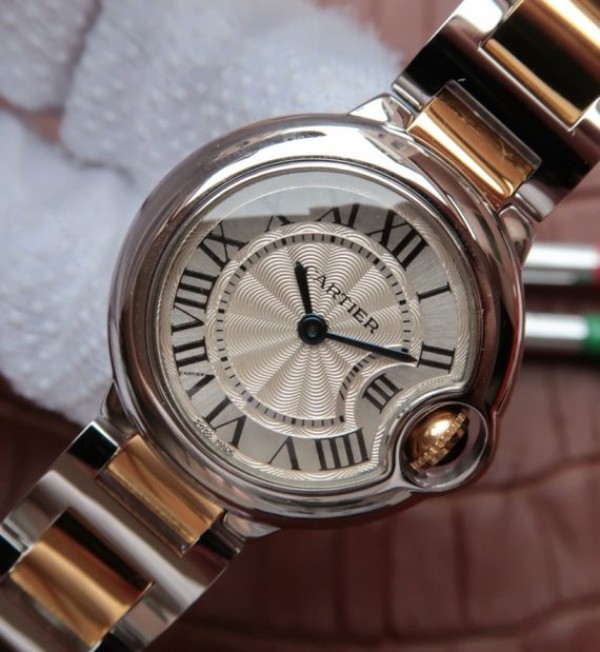 Replica Cartier Ballon Bleu Ladies 28mm SS White Dial SS/YG Bracelet Ronda Quartz - Elite Watch Atelier
