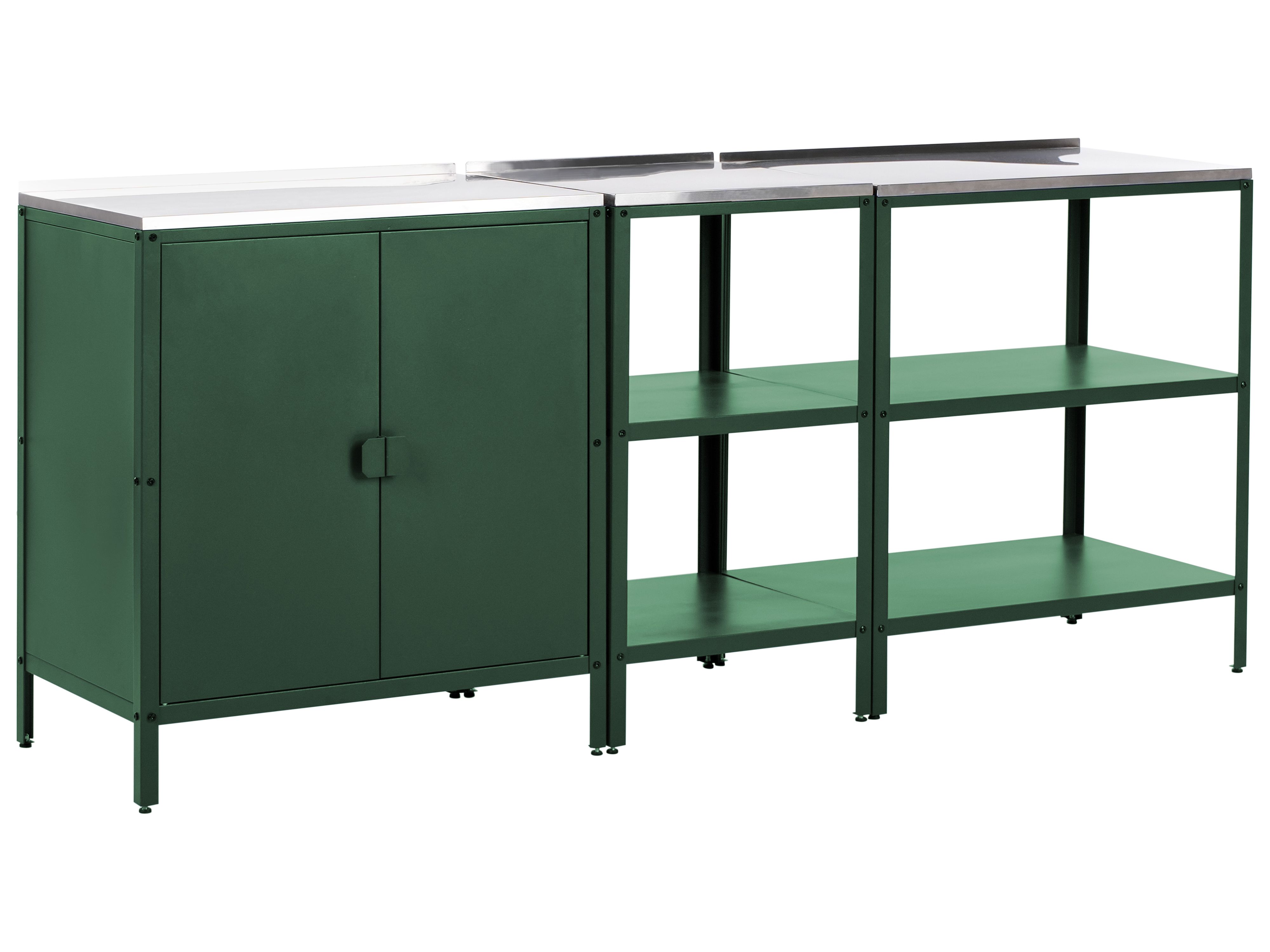 3 Piece Outdoor Kitchen Set VILAMA Metal Green