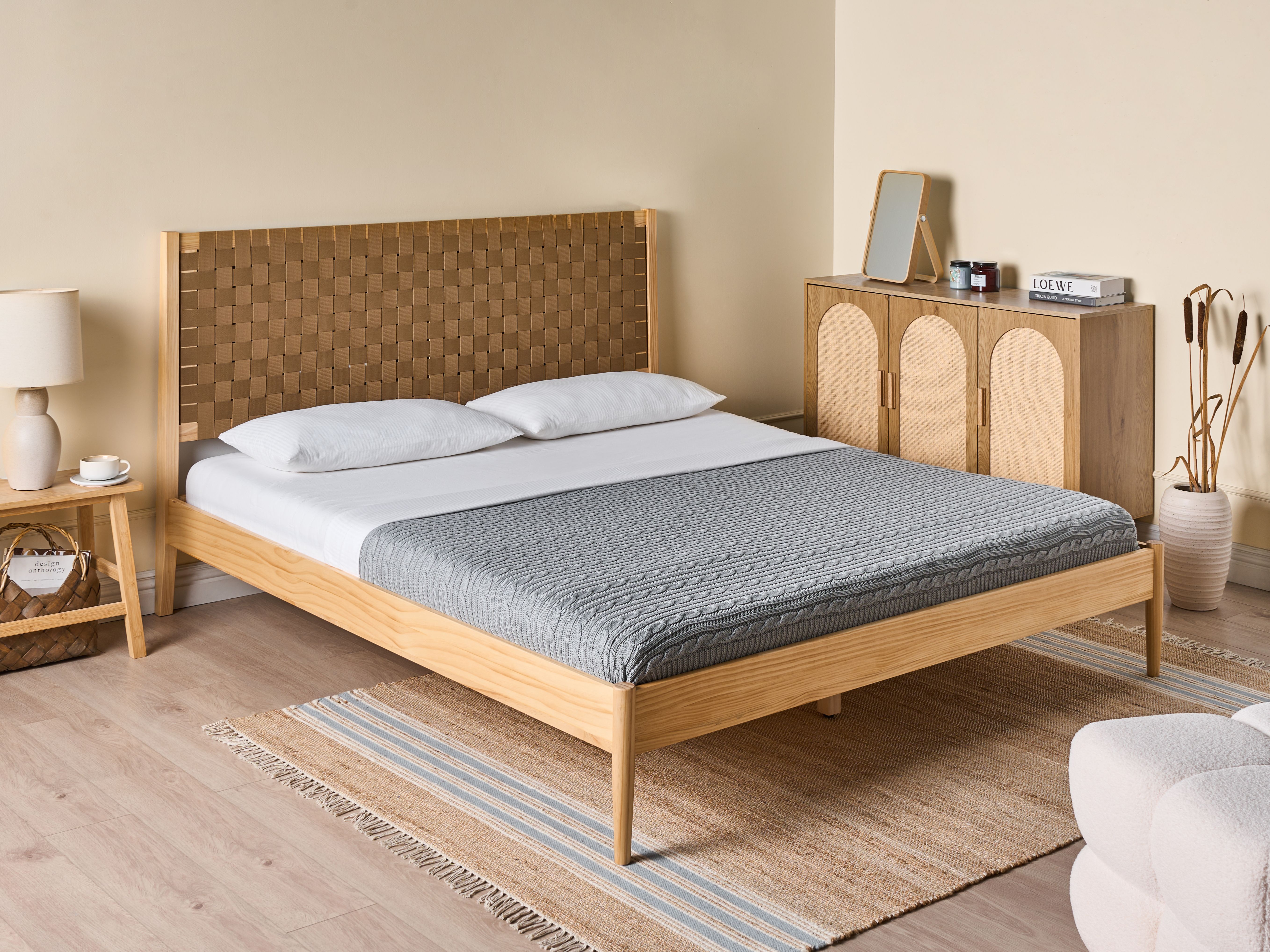 Bed Pine Wood BRUNEMONT 180 x 200 cm (EU Super King) Light Brown