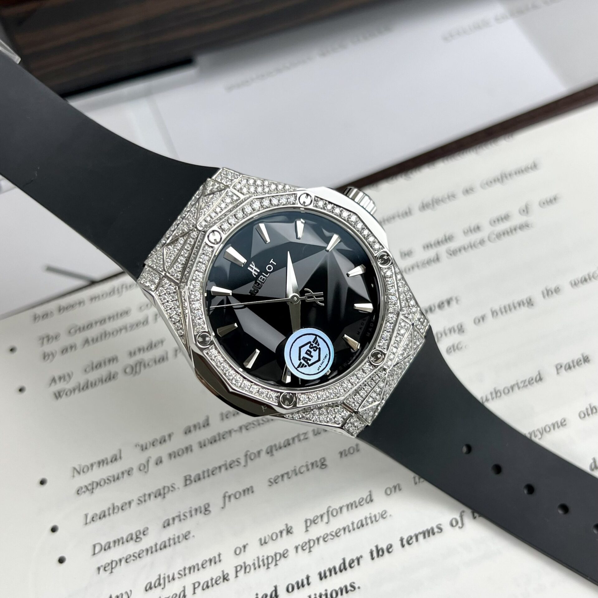 Hublot Orlinski Replica Watch Black Dial Custom Moissanite Diamonds APS Factory 40mm - Elite Watch Atelier