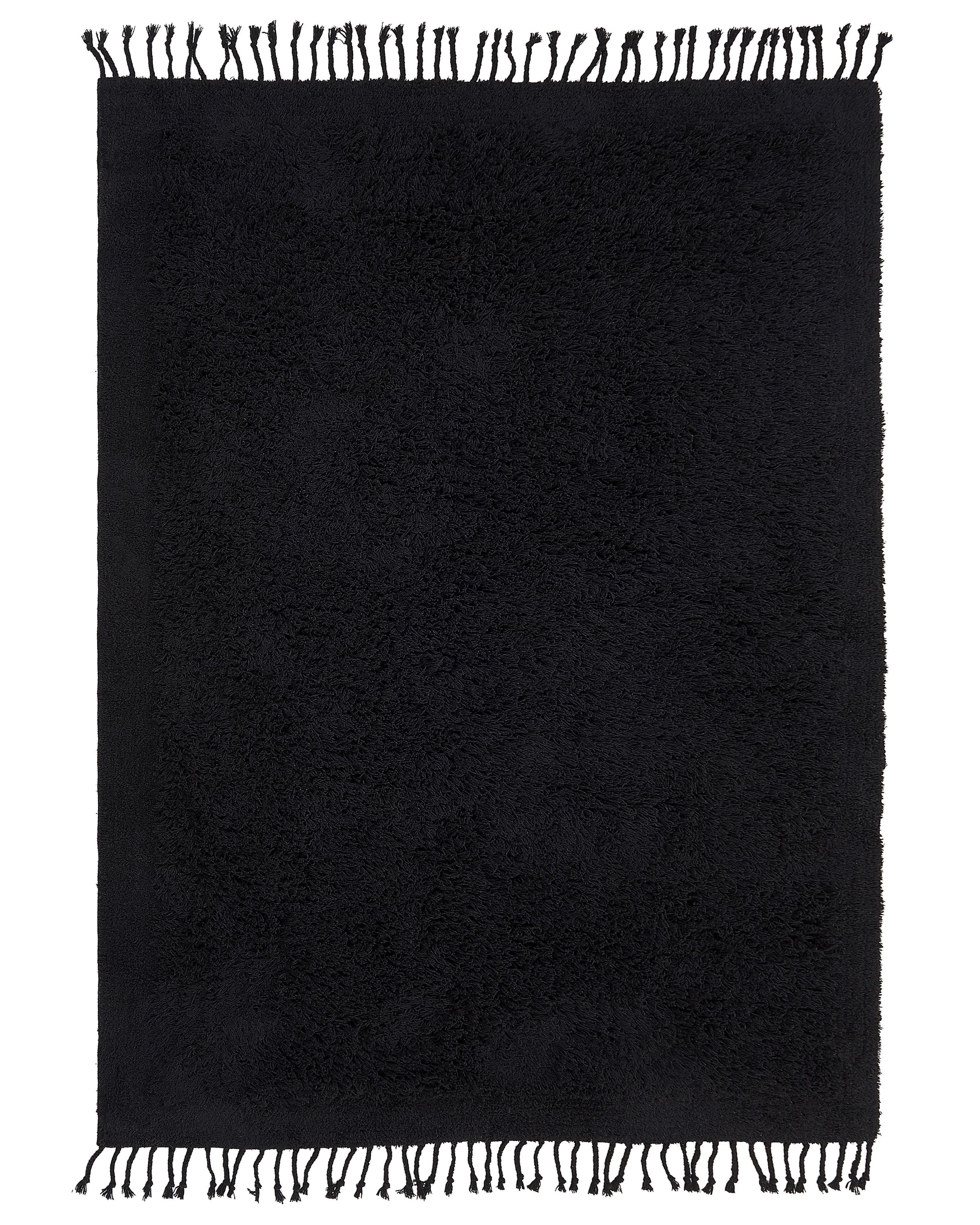 Rug BITLIS Black 140 x 200 cm Cotton