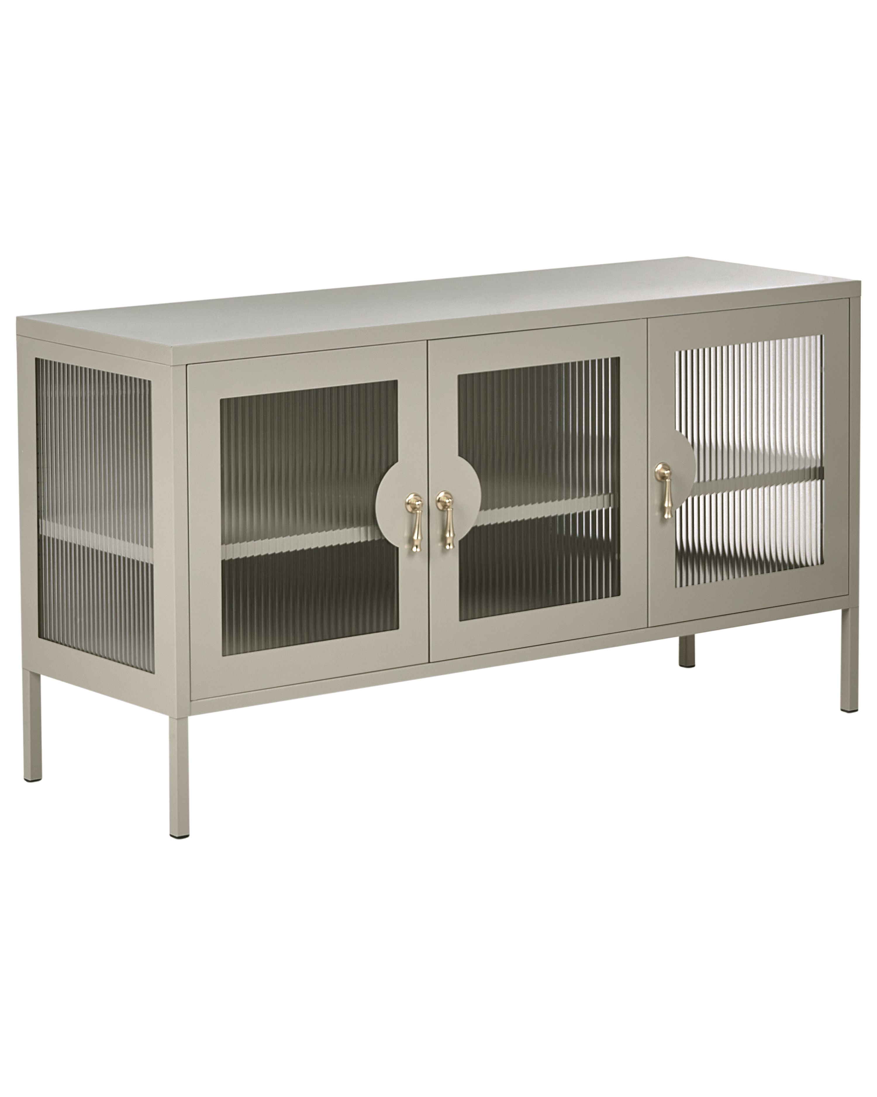 3 Door Sideboard GLEORA Metal Light Beige