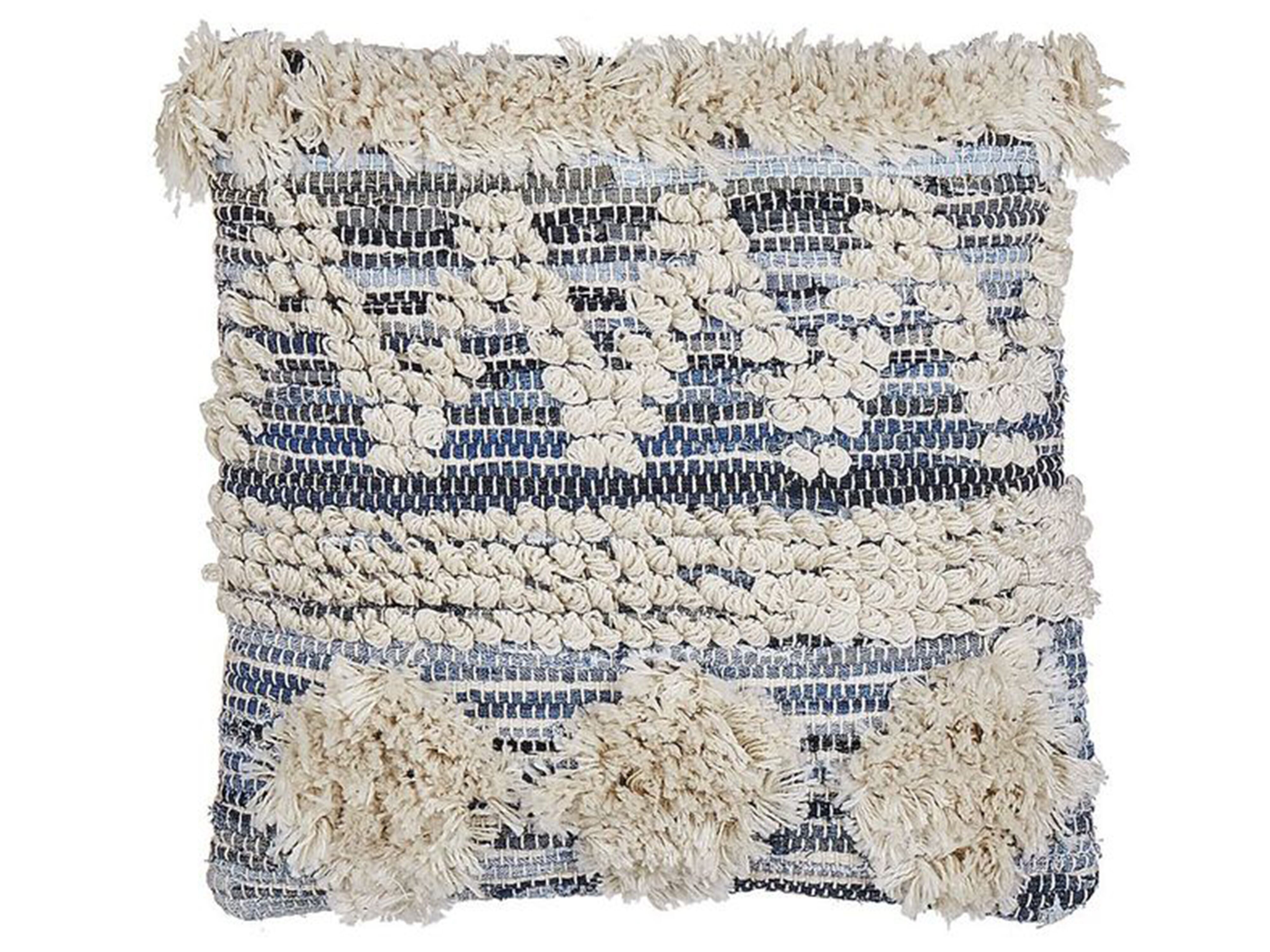 Throw Cushion EYTELIA Cotton 45 x 45 cm Blue Geometric Pattern