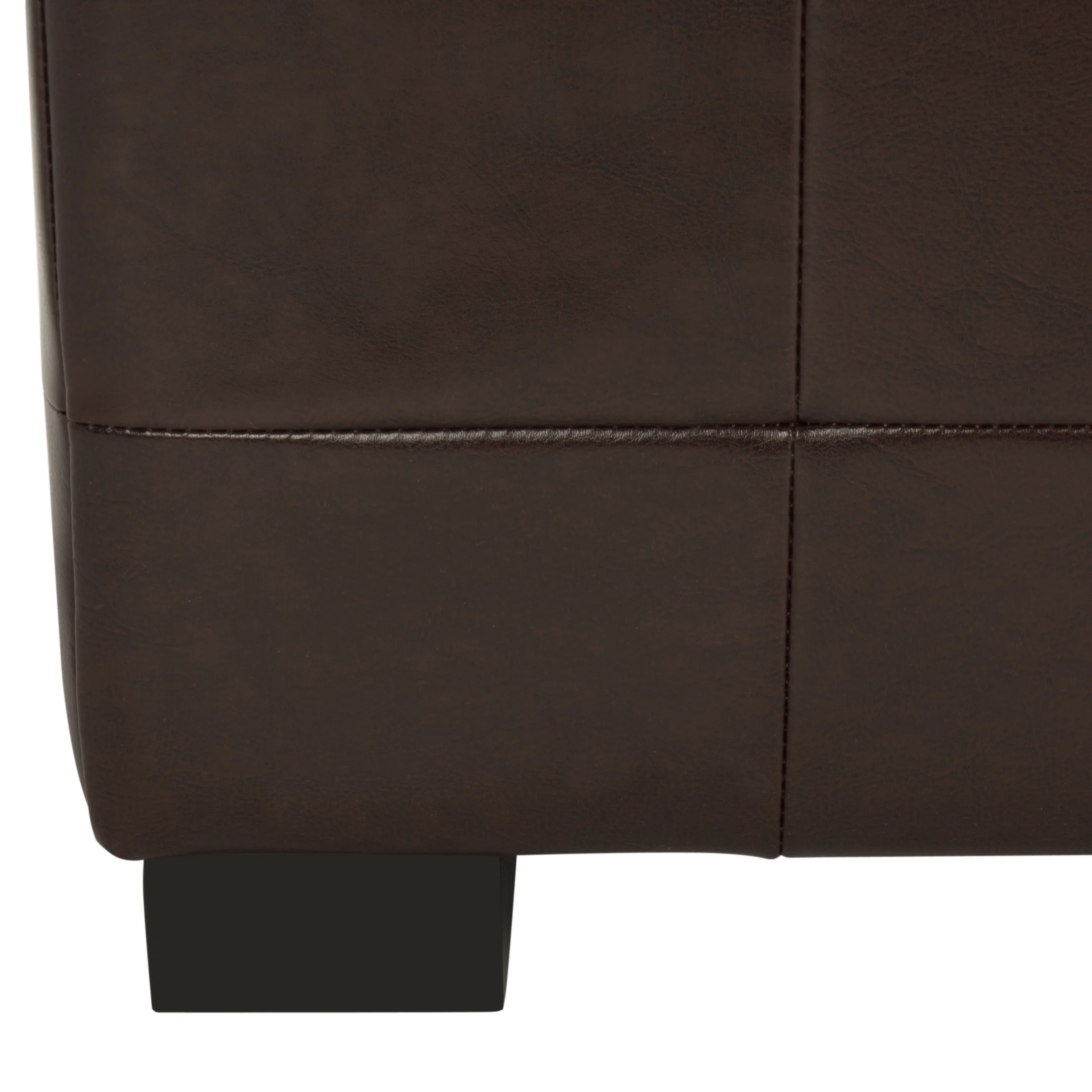 SAFAVIEH Large Manhattan Rustic Tufted Storage Bench, Brown - Image 13